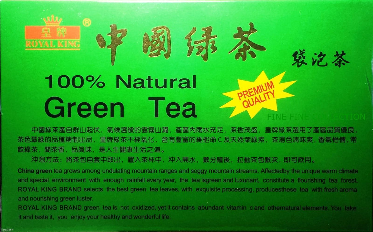 Royal King Chinese Premium Green Tea – 3-Pack, 100 Bags per Box