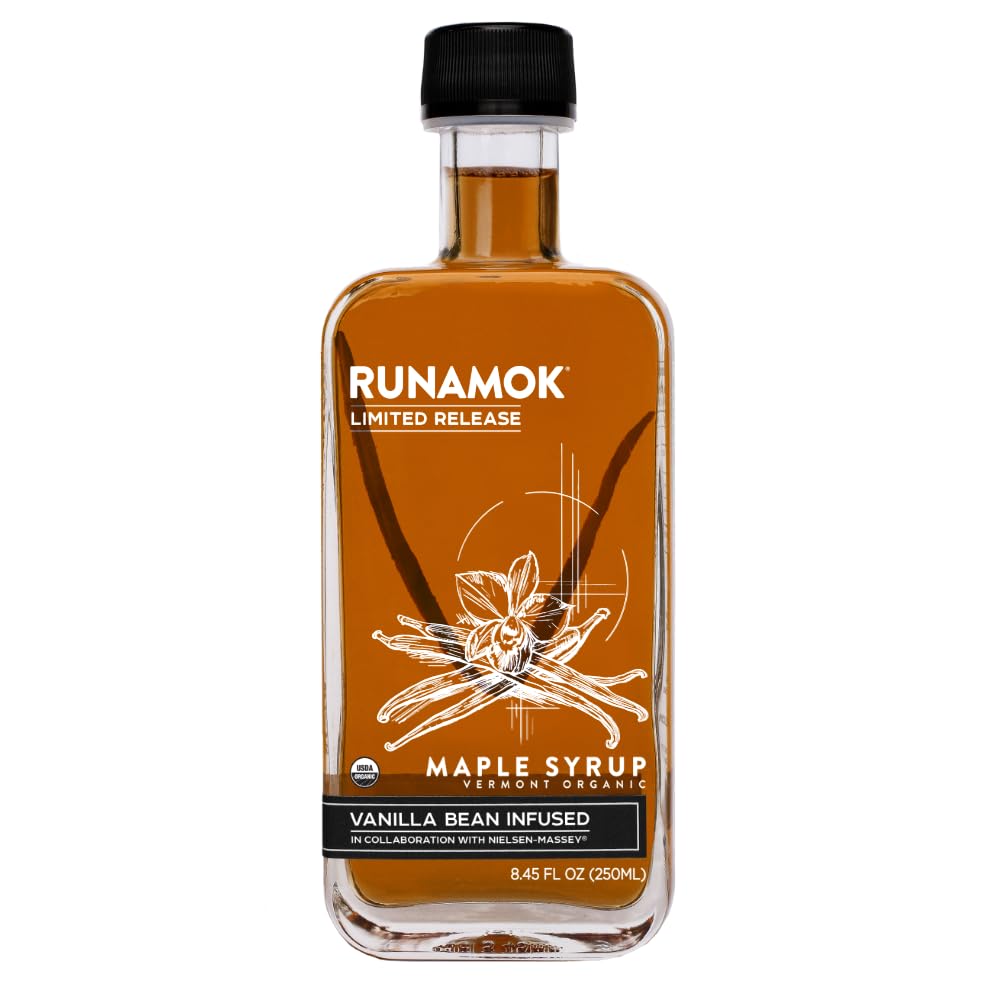 Runamok Maple Vanilla Bean Infused Maple Syrup - Real Vermont Maple with Vanilla Bean