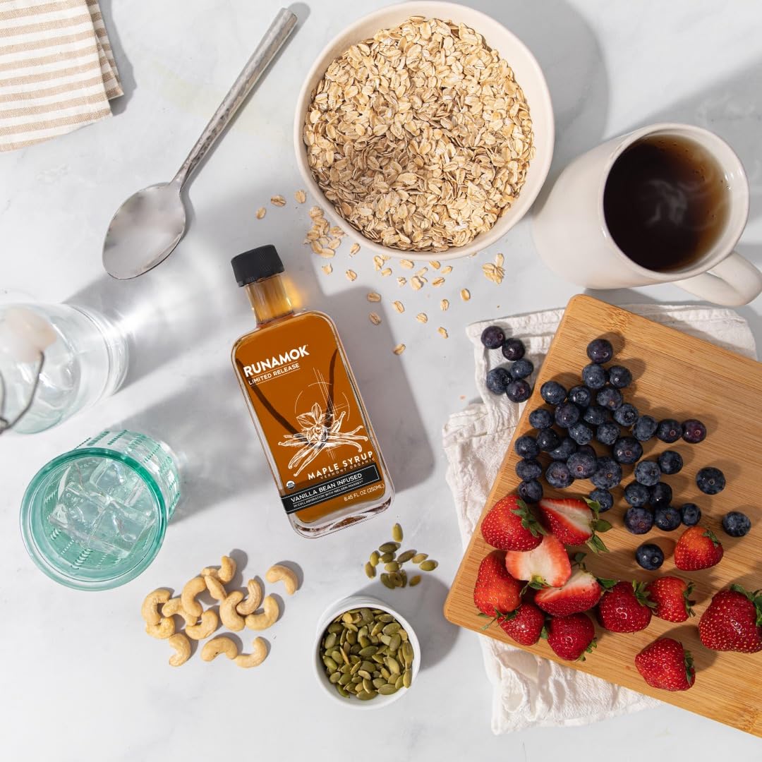 Runamok Maple Vanilla Bean Infused Maple Syrup - Real Vermont Maple with Vanilla Bean