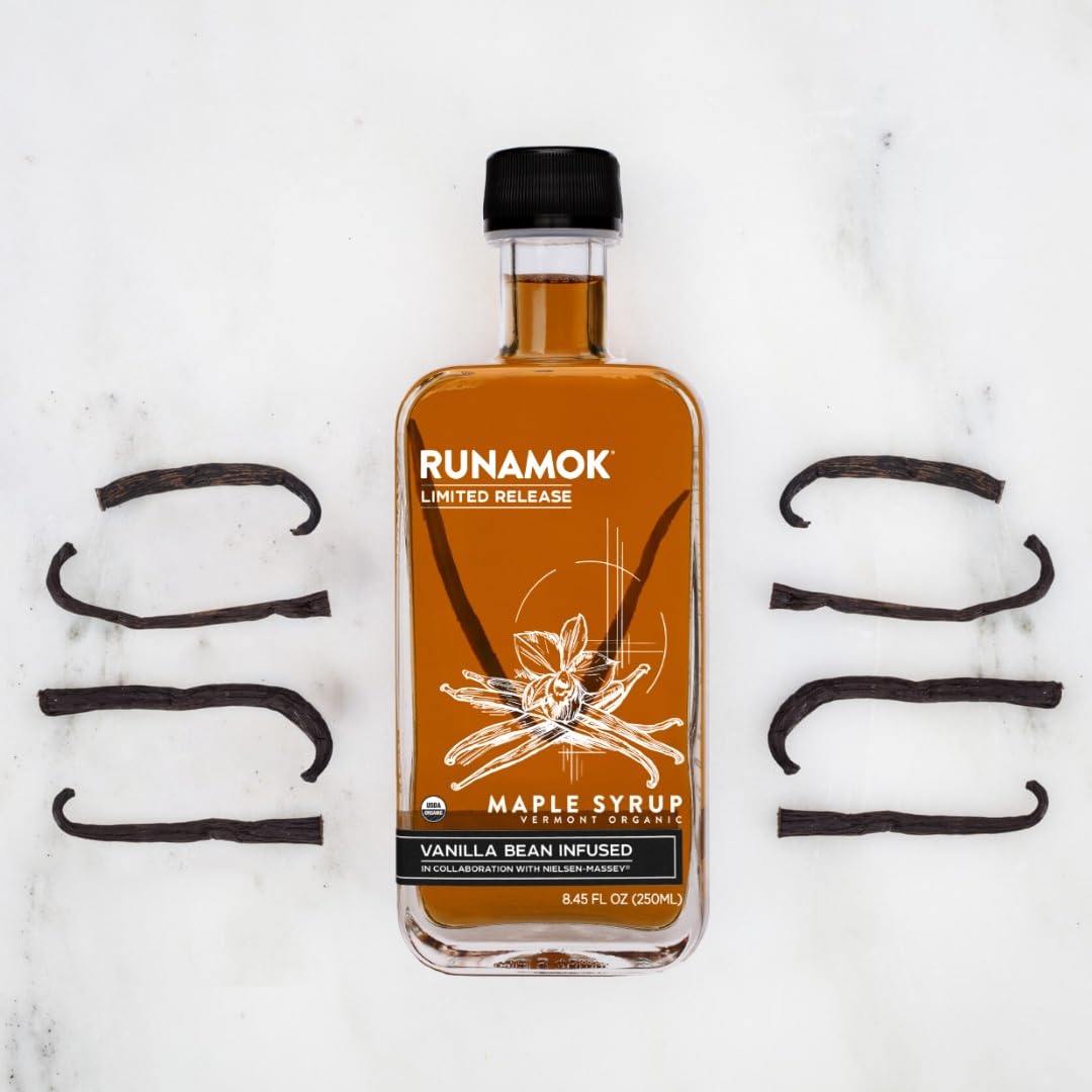 Runamok Maple Vanilla Bean Infused Maple Syrup - Real Vermont Maple with Vanilla Bean