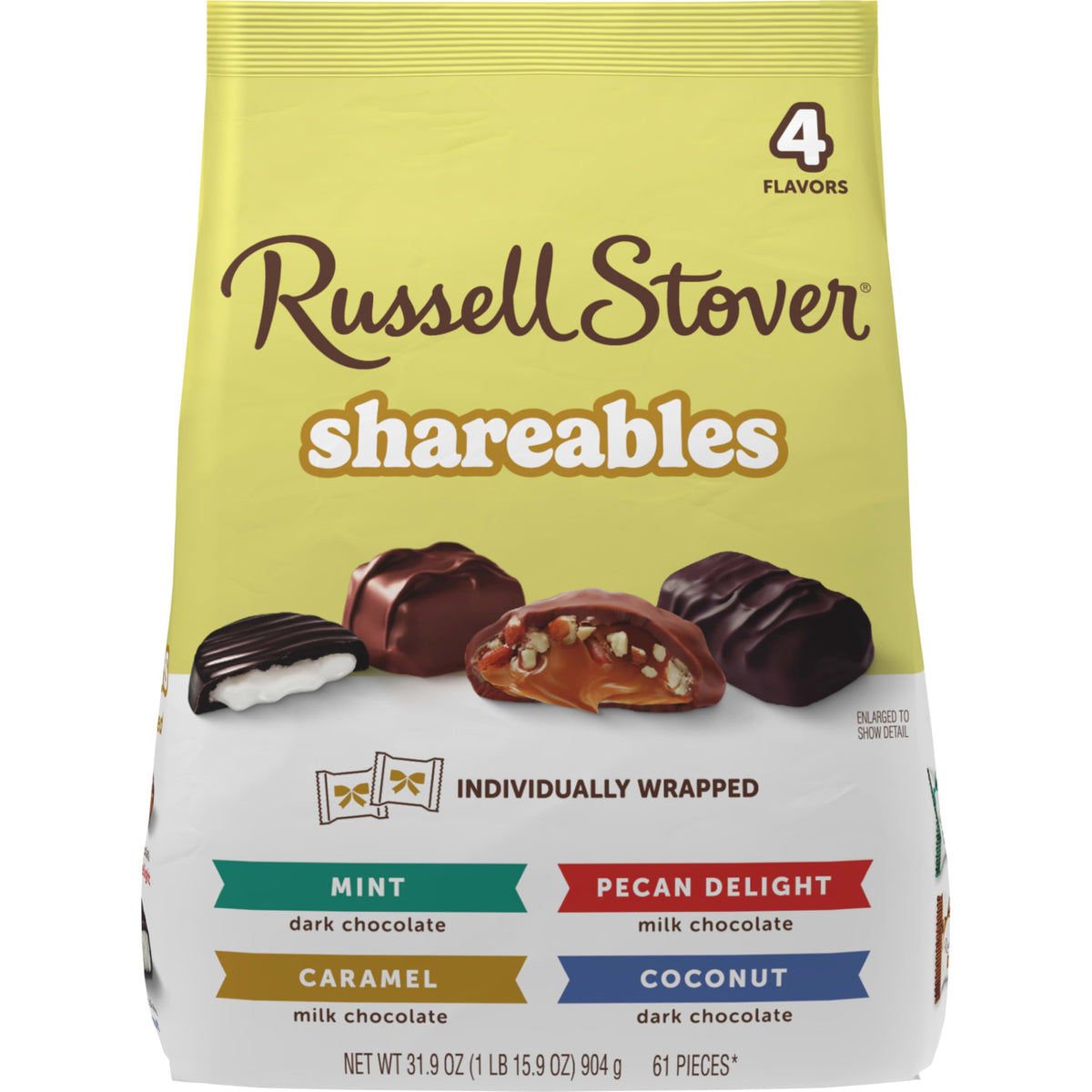 RUSSELL STOVER Shareables Assorted Milk & Dark Chocolate Gift Bag, 31.9 oz