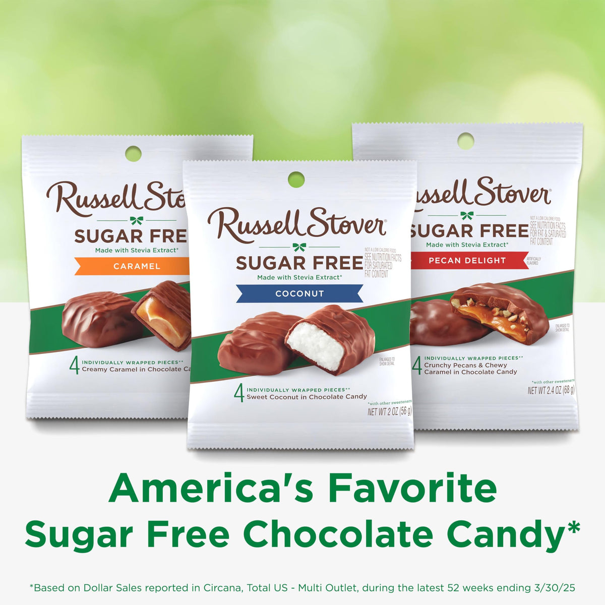 Russell Stover Sugar Free Coconut in Chocolate Candy - 2 oz Bag (Pack of 10)
