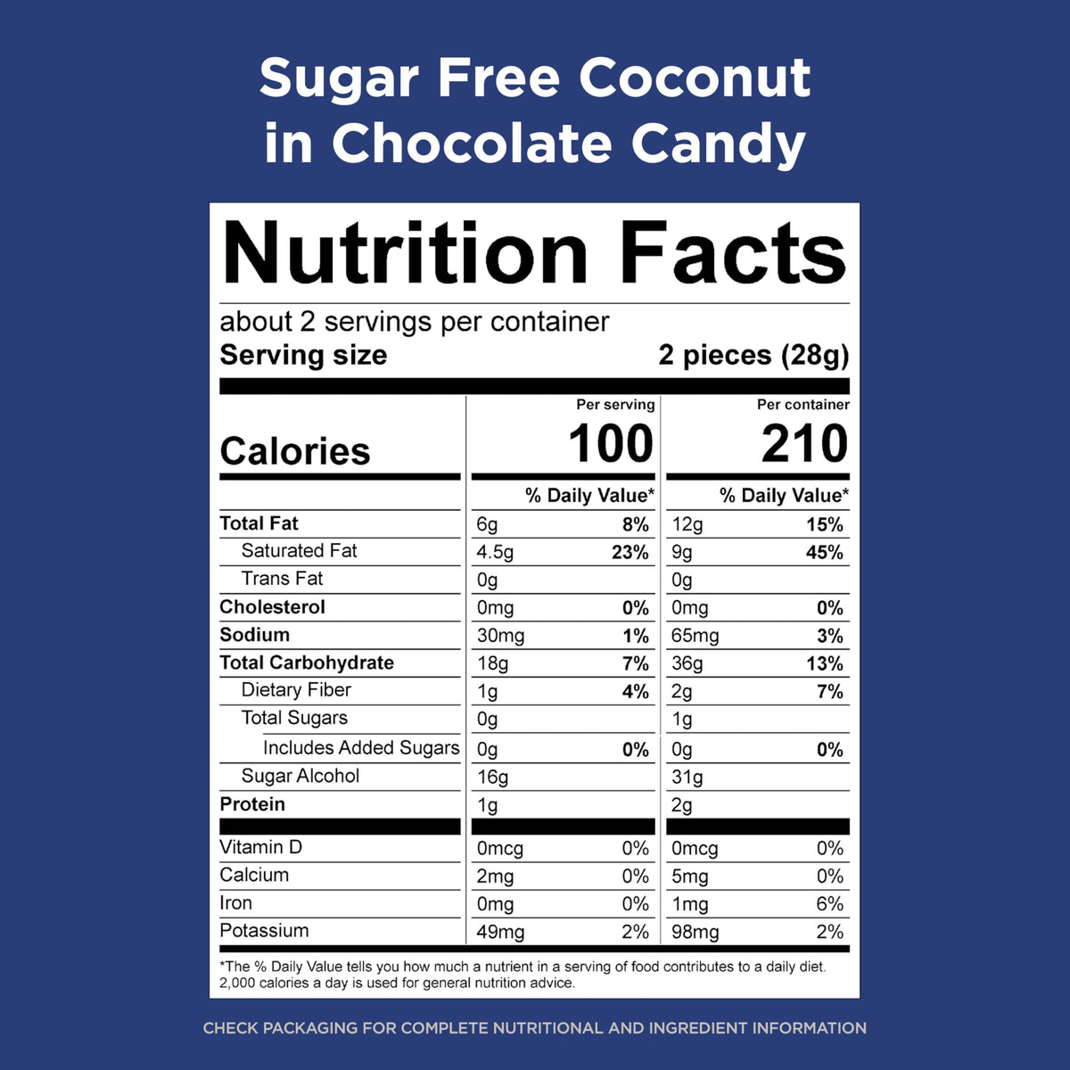 Russell Stover Sugar Free Coconut in Chocolate Candy - 2 oz Bag (Pack of 10)
