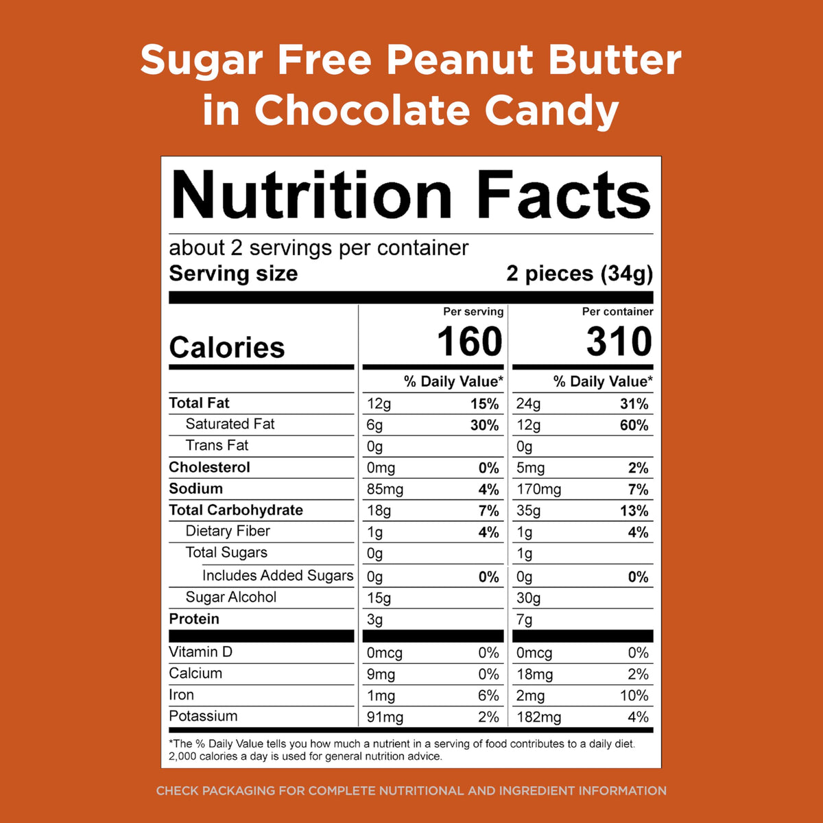 Russell Stover Sugar Free Peanut Butter Cups – 2.4 oz Bag (Pack of 10)
