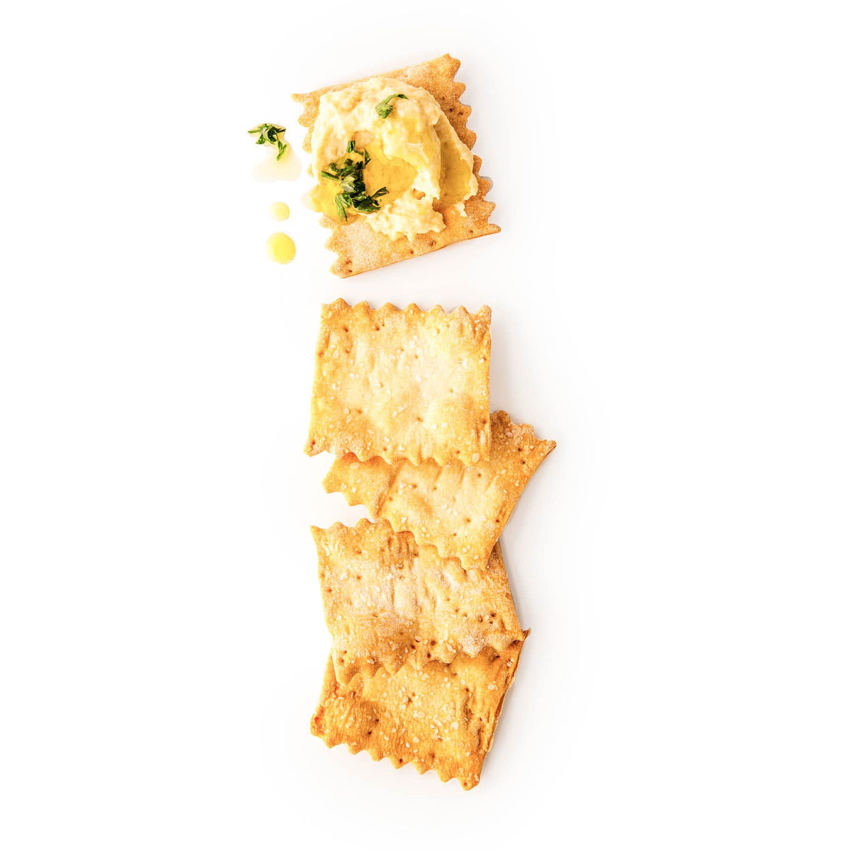 Rustic Bakery Handmade Sourdough Flatbread Crackers – Olive Oil & Sel Gris | California Cheese Board Cracker Bites (Pack of 4, 6 oz)