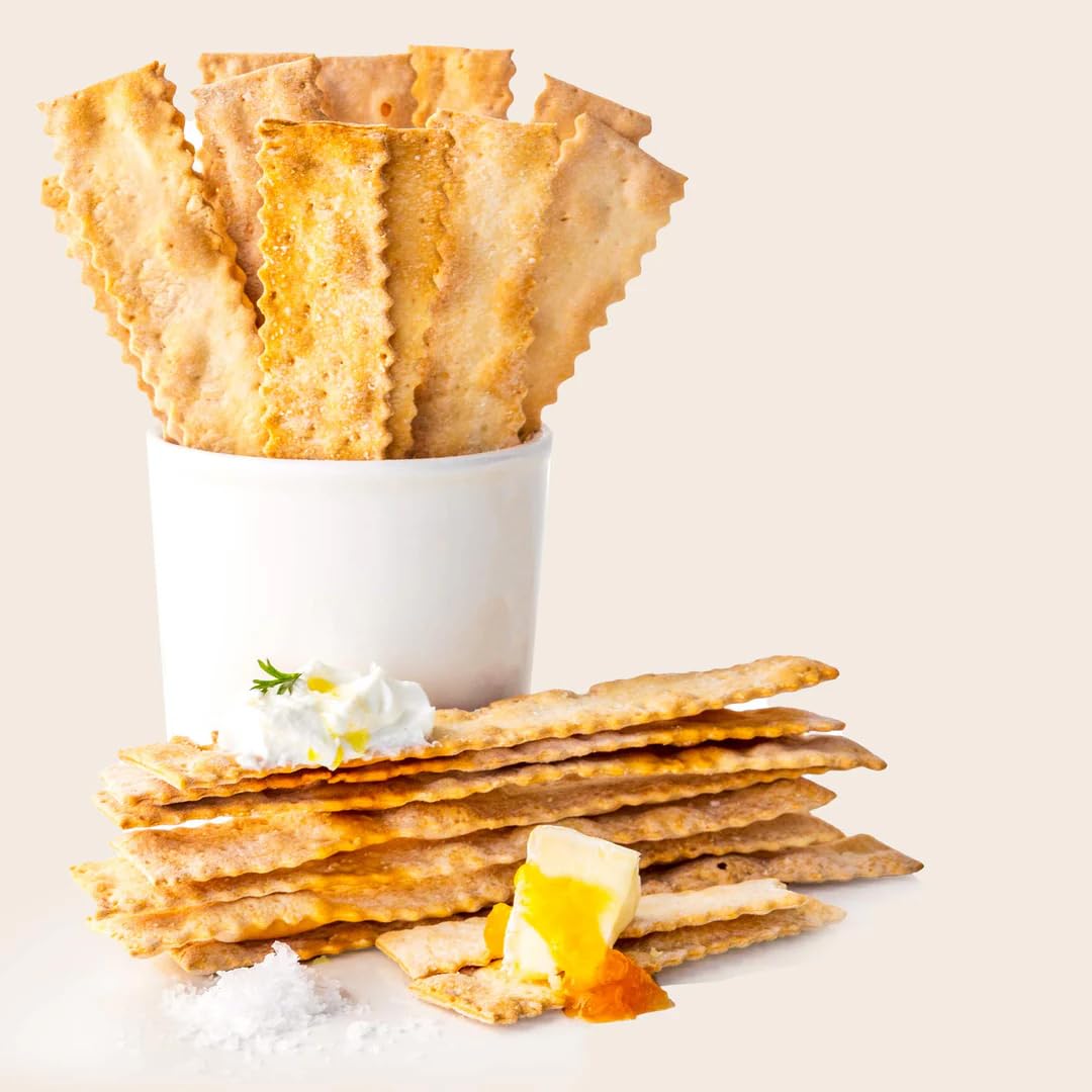 Rustic Bakery Sourdough Flatbread Crackers – Olive Oil & Sel Gris, 4-Pack (6oz Trays)