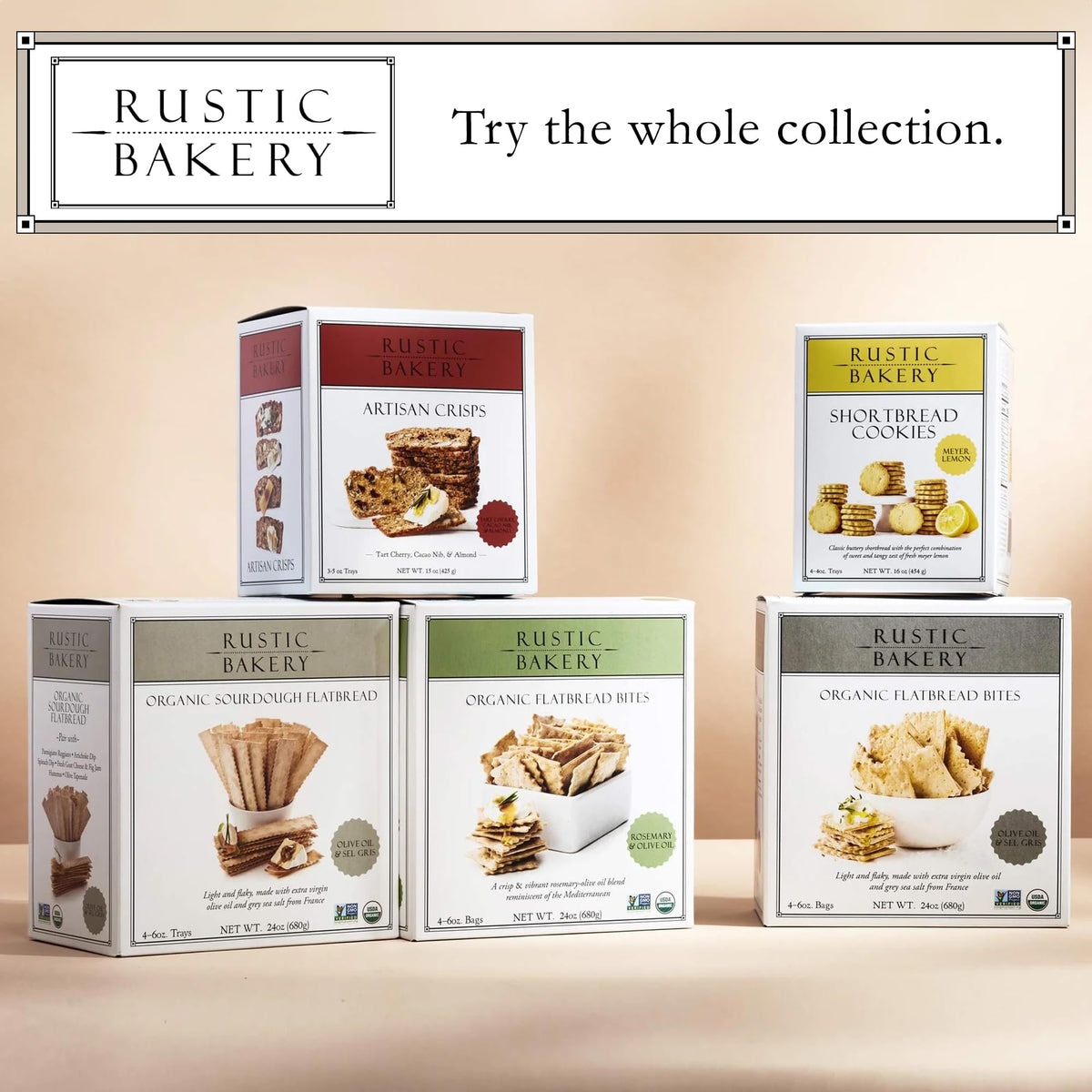 Rustic Bakery Handmade Sourdough Flatbread Crackers – Olive Oil & Sel Gris | California Cheese Board Cracker Bites (Pack of 4, 6 oz)