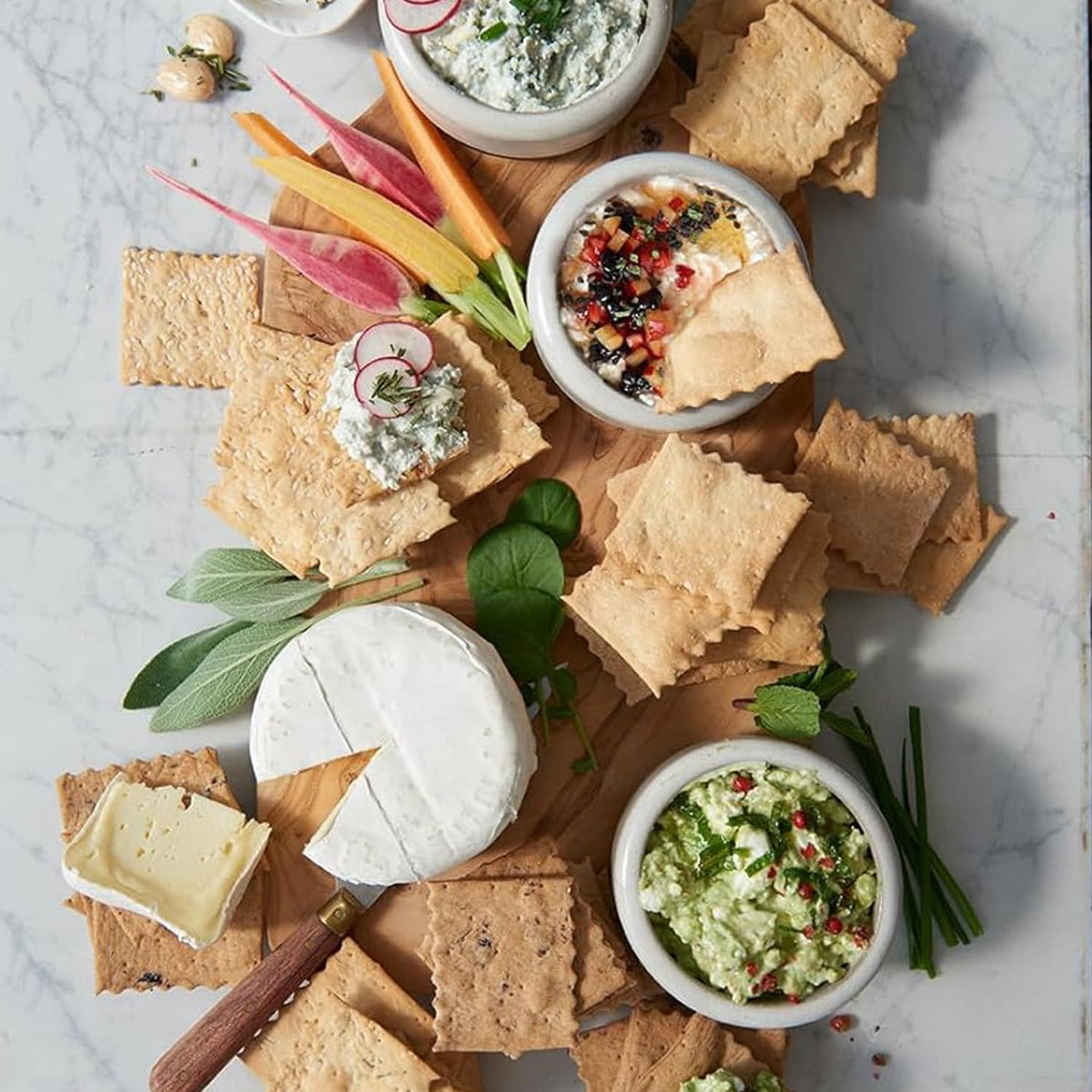 Rustic Bakery Handmade Sourdough Flatbread Crackers – Olive Oil & Sel Gris | California Cheese Board Cracker Bites (Pack of 4, 6 oz)