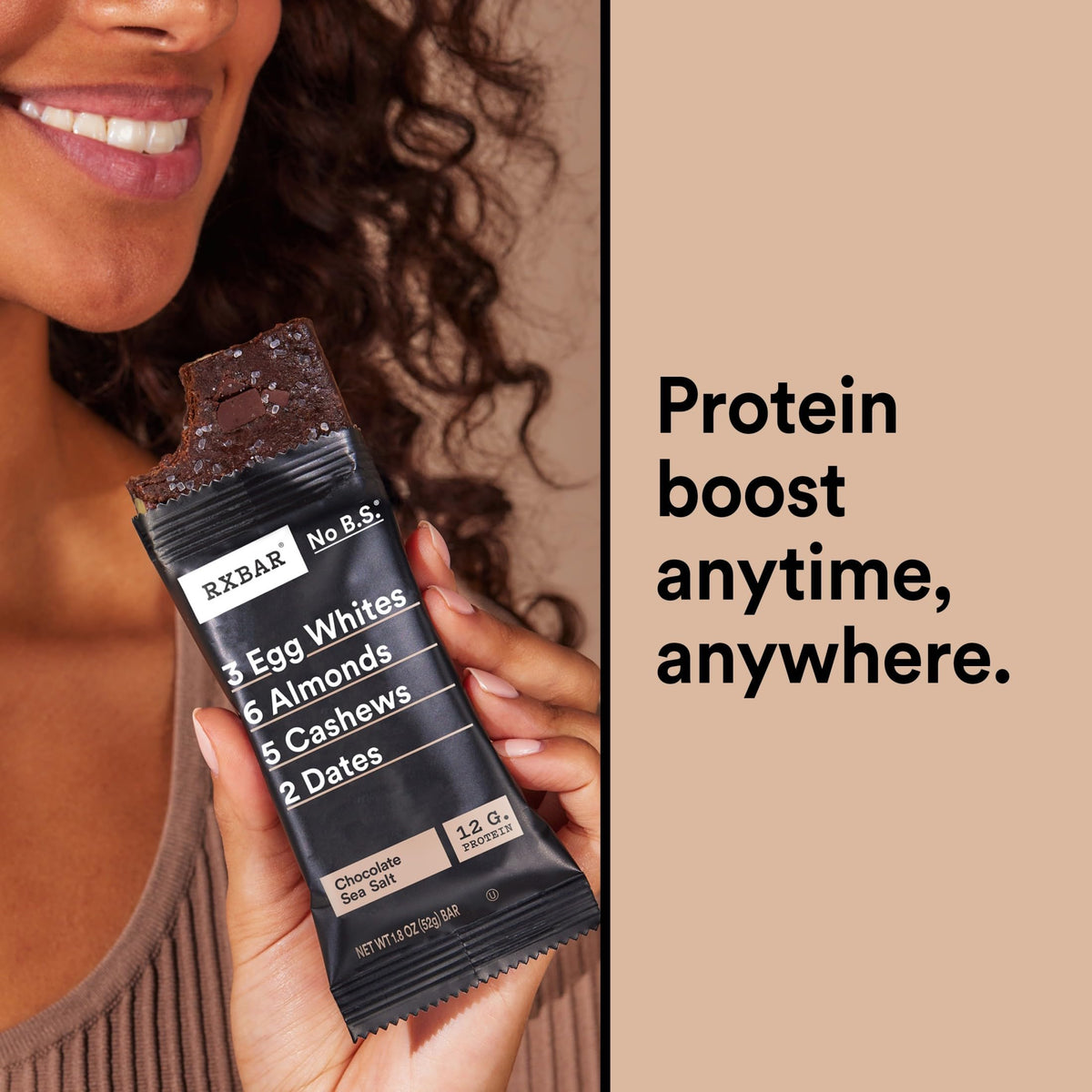 RXBAR Chocolate Sea Salt Protein Bars - 12 Count Box (22oz) | 12g Protein, Gluten Free