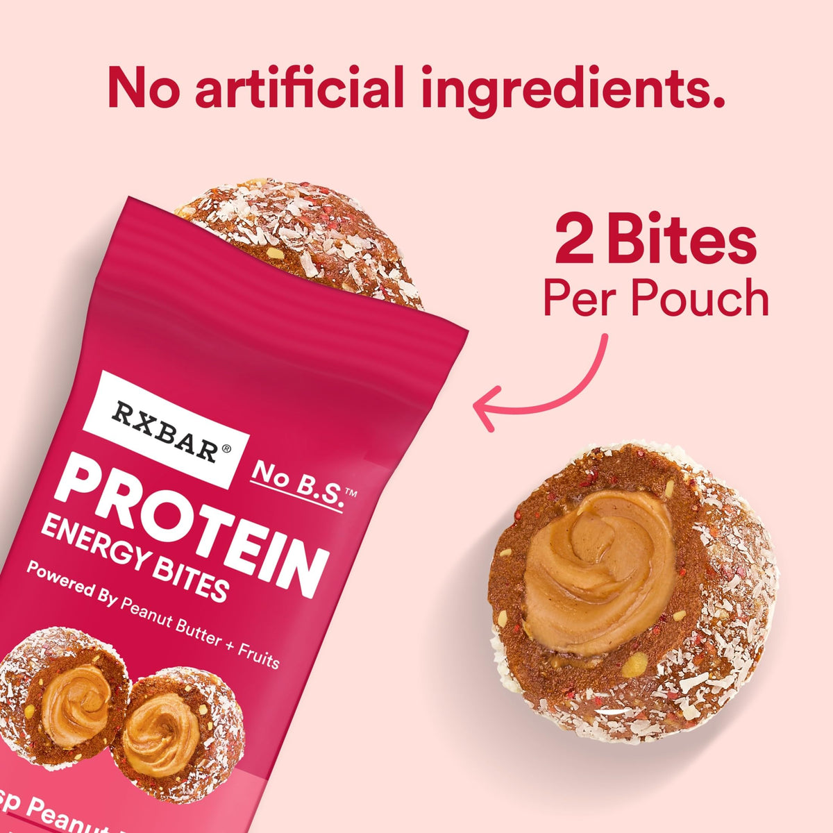 RXBAR Protein Energy Bites Strawberry Peanut Butter – Gluten Free Snack, 21.1 oz Box (24 Bites)