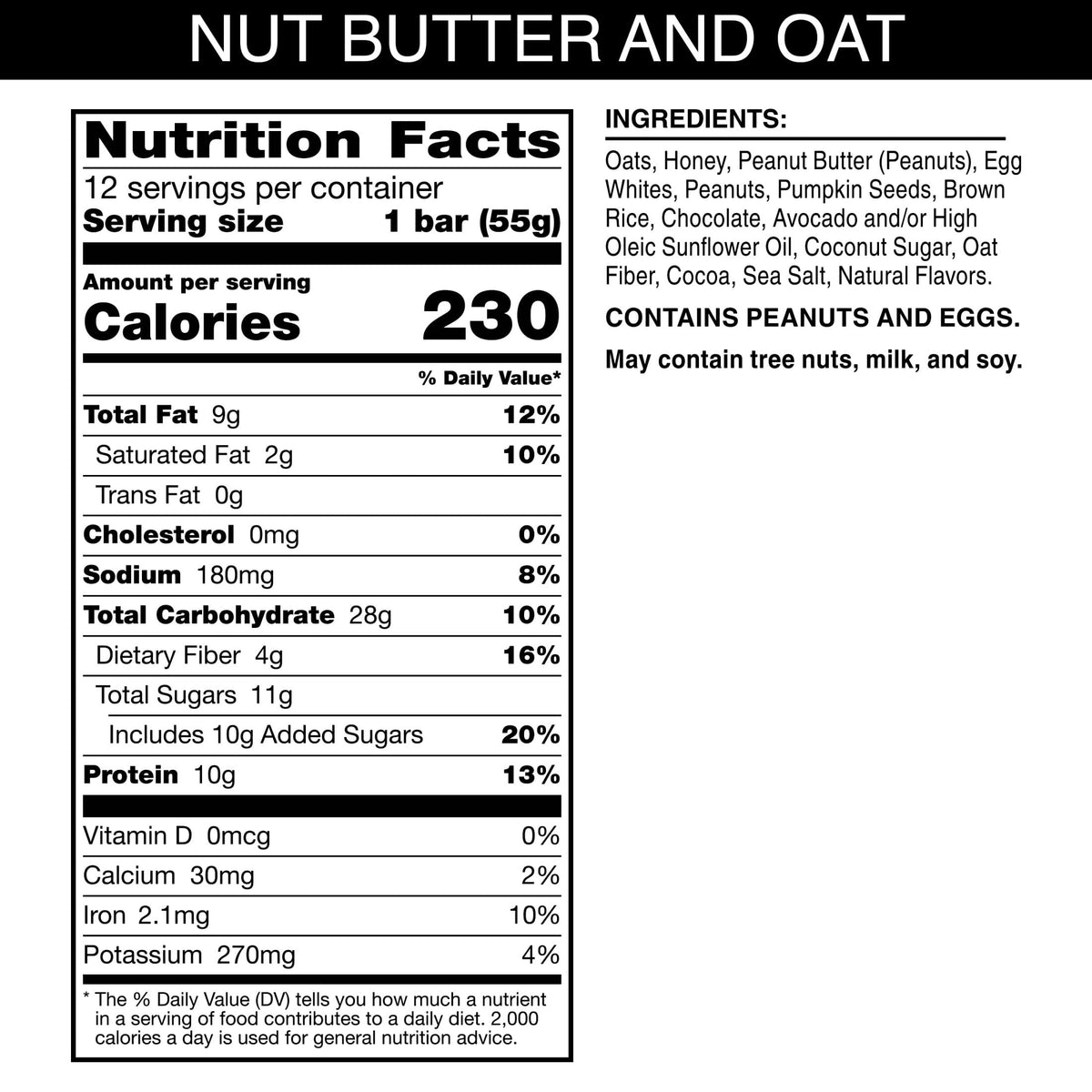 RXBAR Nut Butter & Oat Dark Chocolate Peanut Butter Bars – 12 Bars (23.2 oz Box)