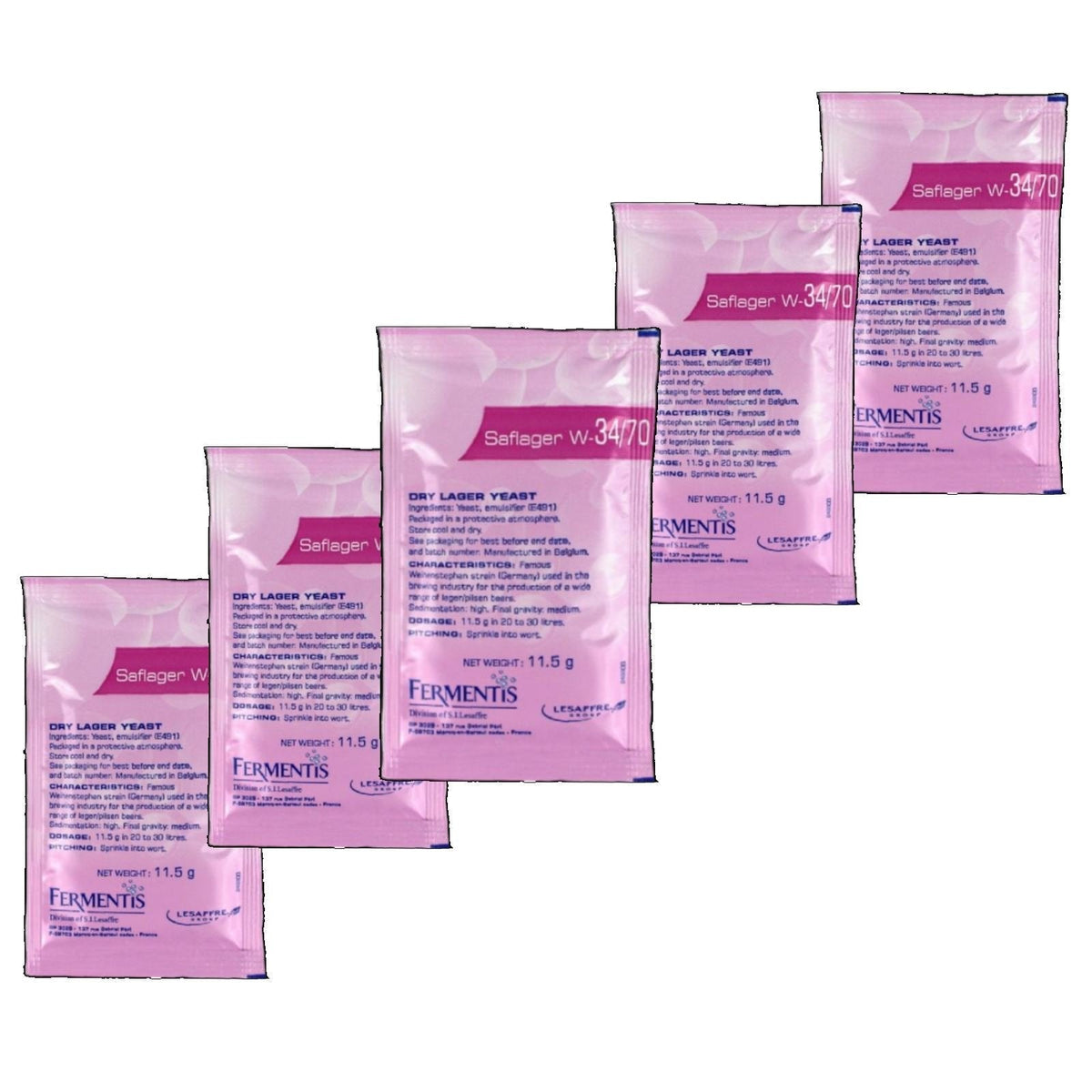 Saflager W34/70 Lager Yeast Sachets (11.5g) for 10–15 L Brews | Premium Lager & Pilsner