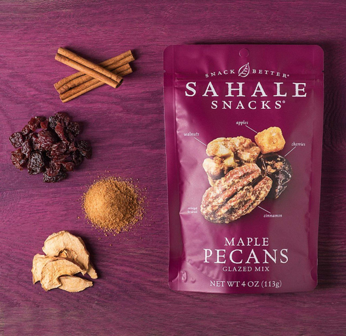 Sahale Snacks Maple Pecans Glazed Mix – 6-Pack, Dry-Roasted Nuts with Cherries & Apples