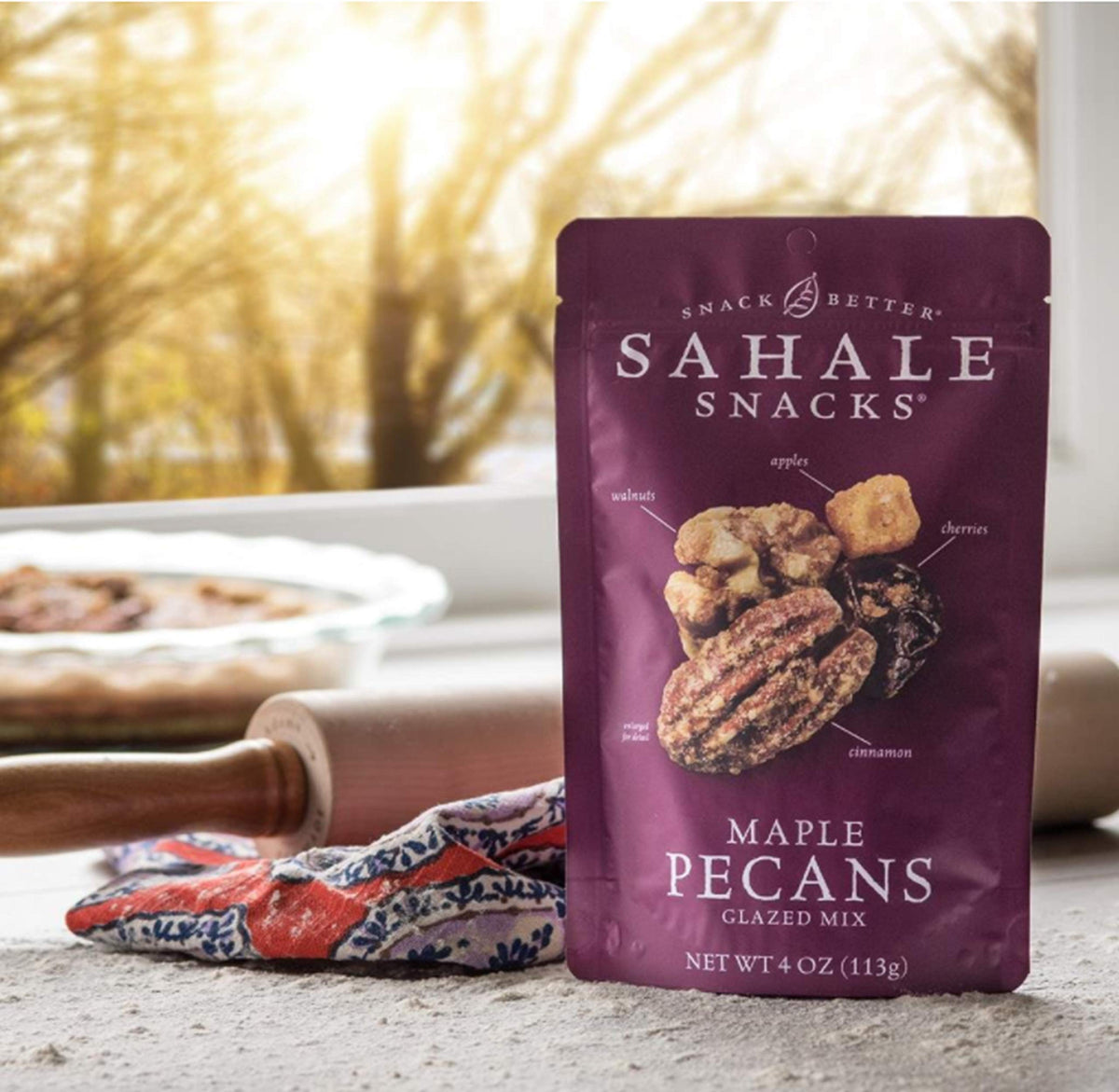 Sahale Snacks Maple Pecans Glazed Mix – 6-Pack, Dry-Roasted Nuts with Cherries & Apples