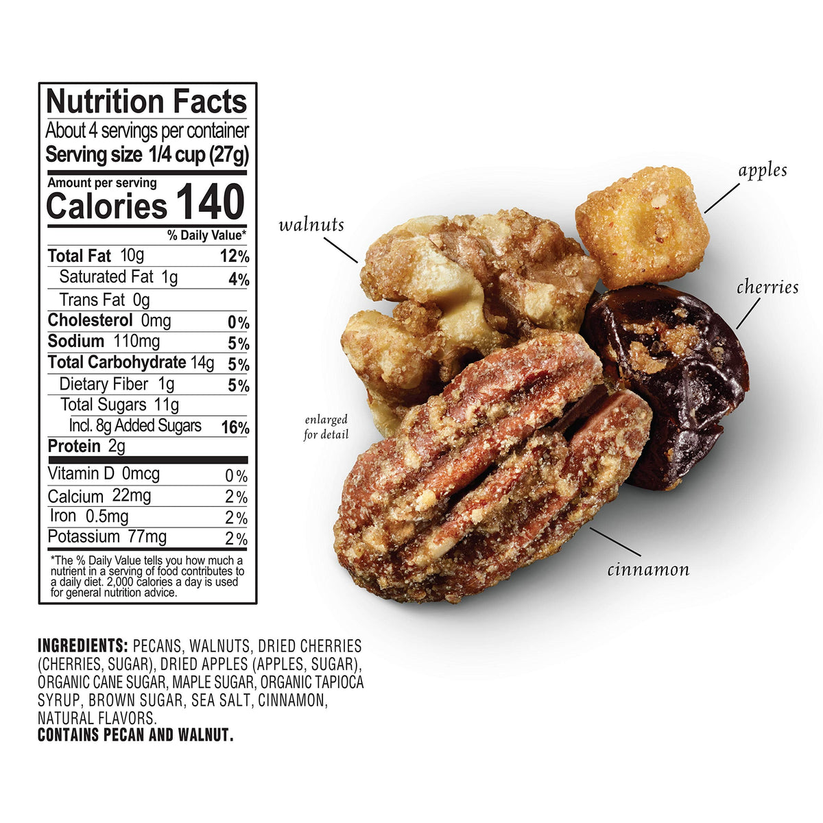Sahale Snacks Maple Pecans Glazed Mix – 6-Pack, Dry-Roasted Nuts with Cherries & Apples