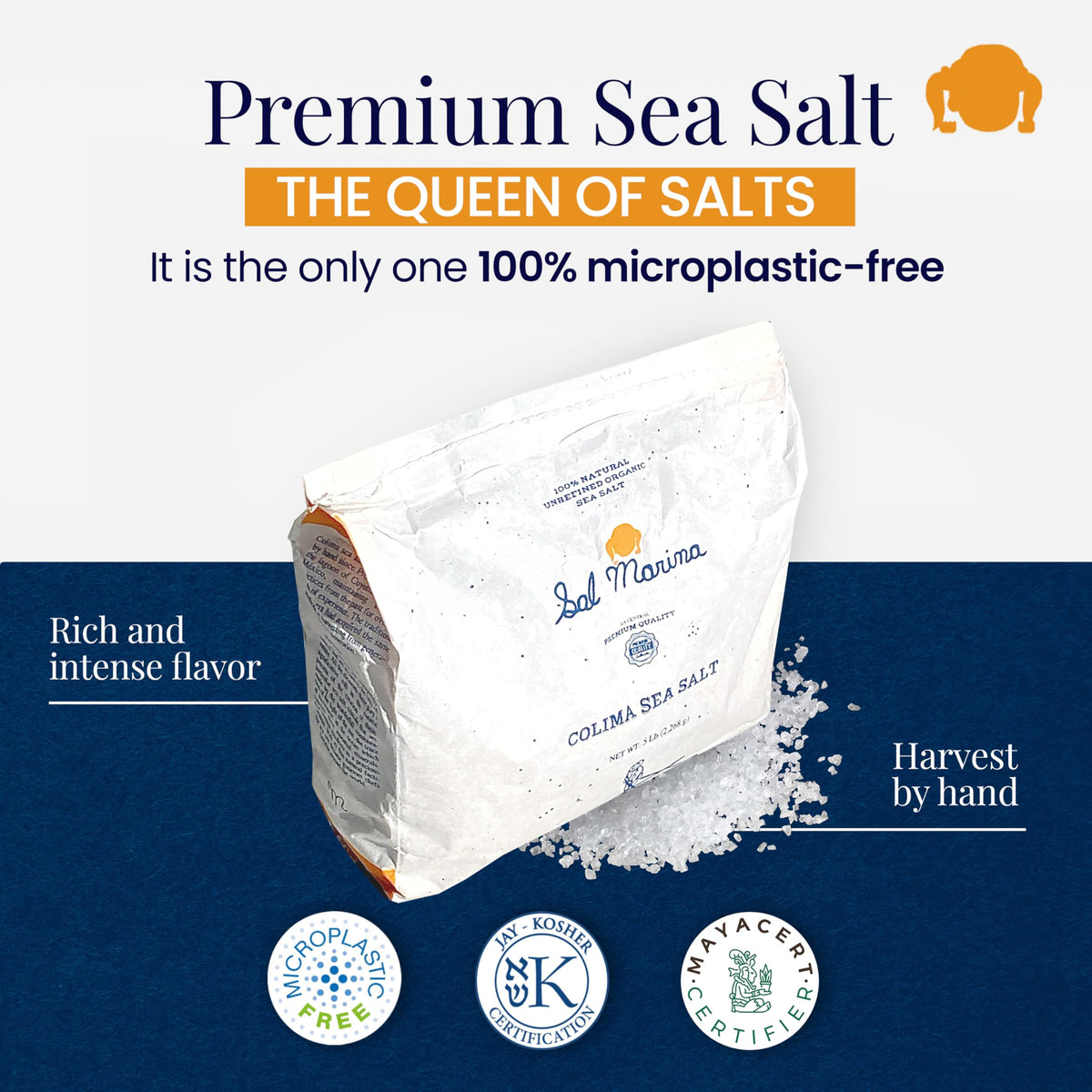 SAL MARINA LA CENTRAL - Unrefined Colima Sea Salt 5lbs | 100% Natural, Vegan, Gluten-Free