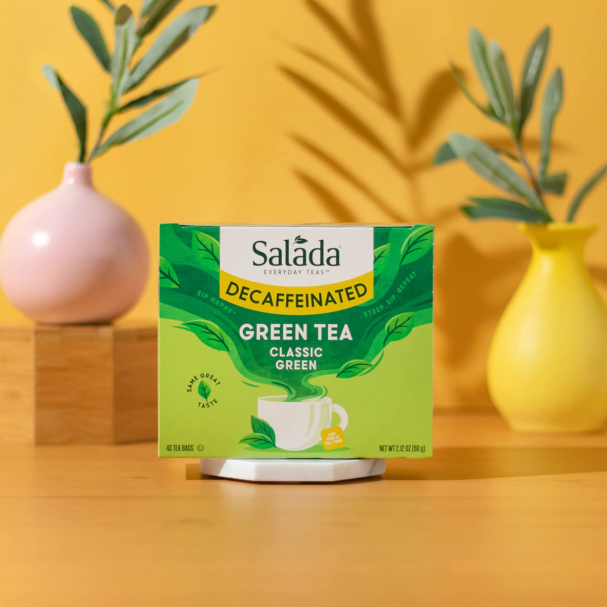 Salada Decaffeinated Green Tea, 40 Count (Pack of 6) – Naturally Decaffeinated, Calorie-Free