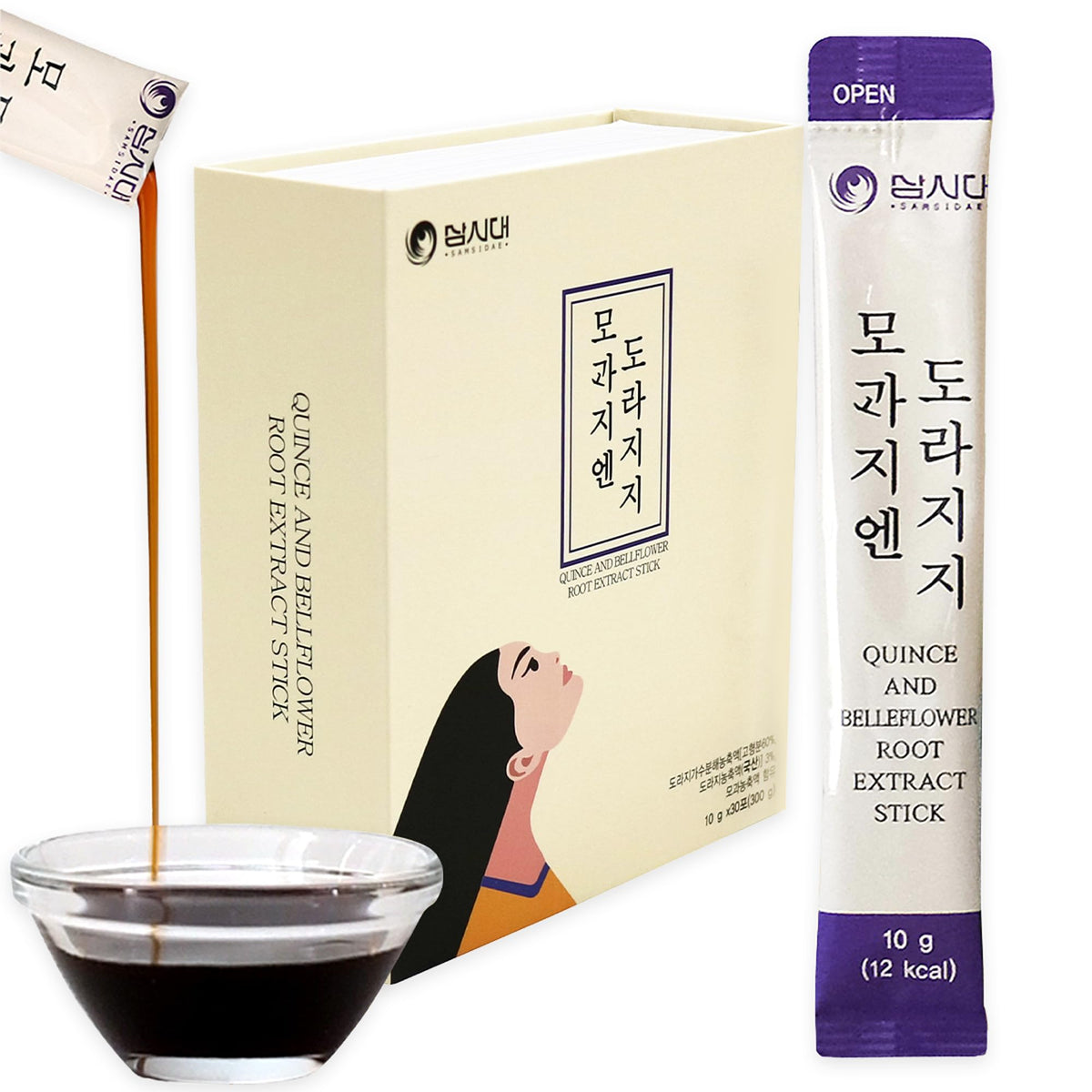 SAMSIDAE Korean Bellflower Root Juice with Pear & Quince (10ml × 30) – Naturally Sweet, Fiber-Rich Daily Drink