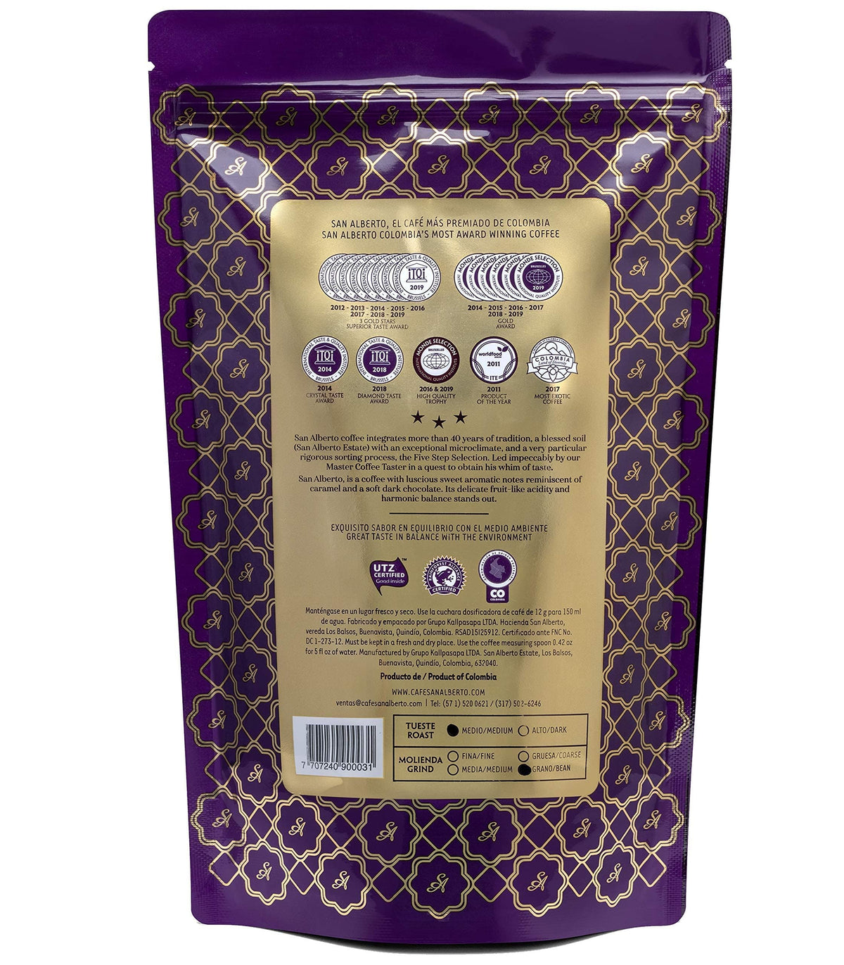 San Alberto Colombian Dark Roast Whole Bean – 100% Arabica | Single Origin
