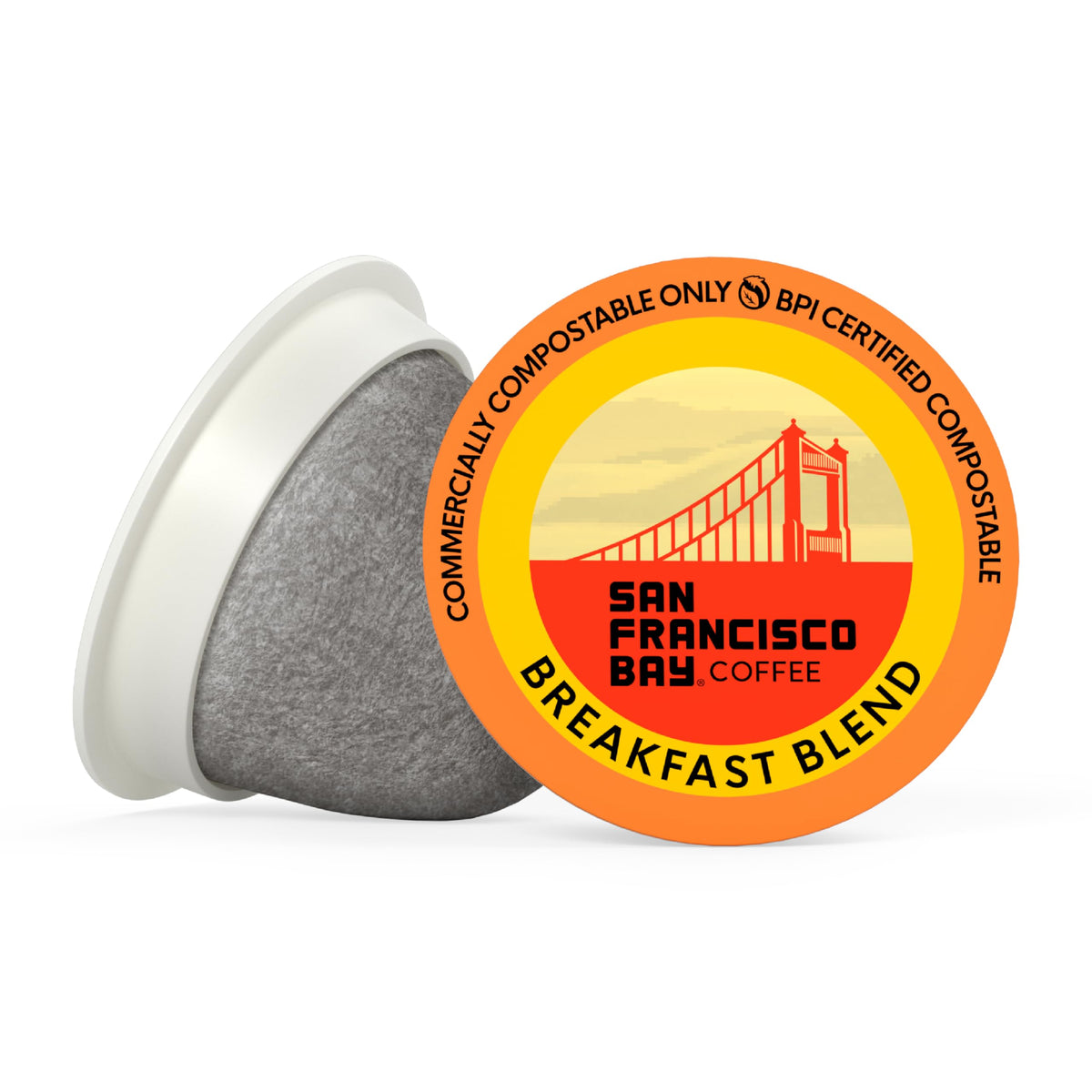 San Francisco Bay Breakfast Blend K-Cup Pods – Medium Roast (36 ct), Compostable