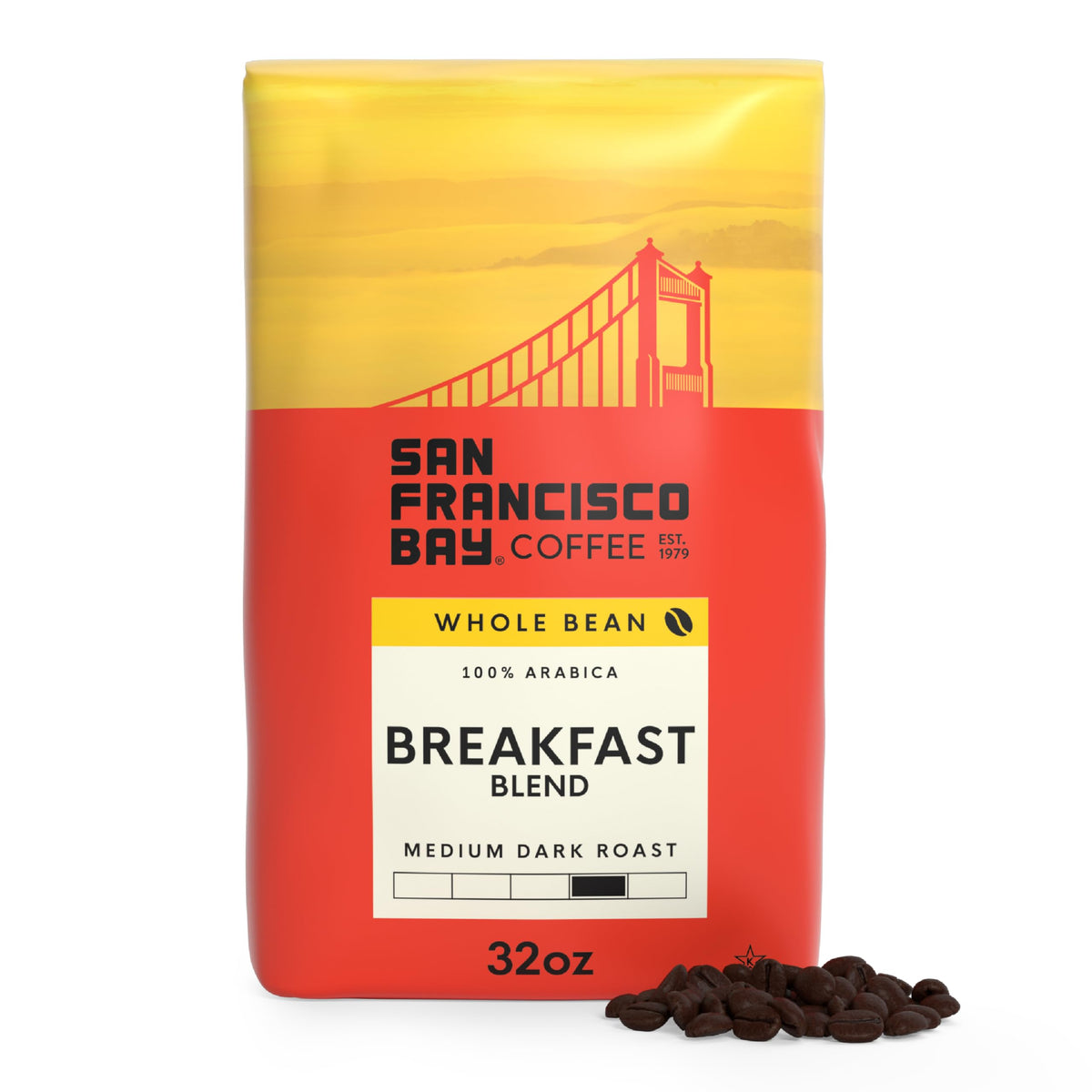 San Francisco Bay Breakfast Blend – Medium Roast Whole Bean Coffee (2 lb)