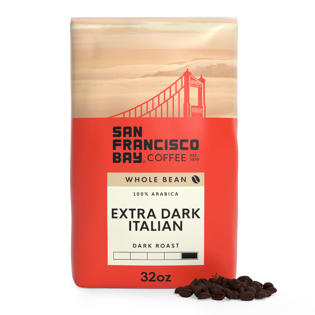 San Francisco Bay Coffee - Extra Dark Italian Roast, Whole Bean, 2 lb