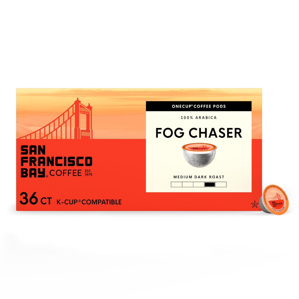 San Francisco Bay Fog Chaser K-Cup Pods – 36 ct, Medium-Dark Roast