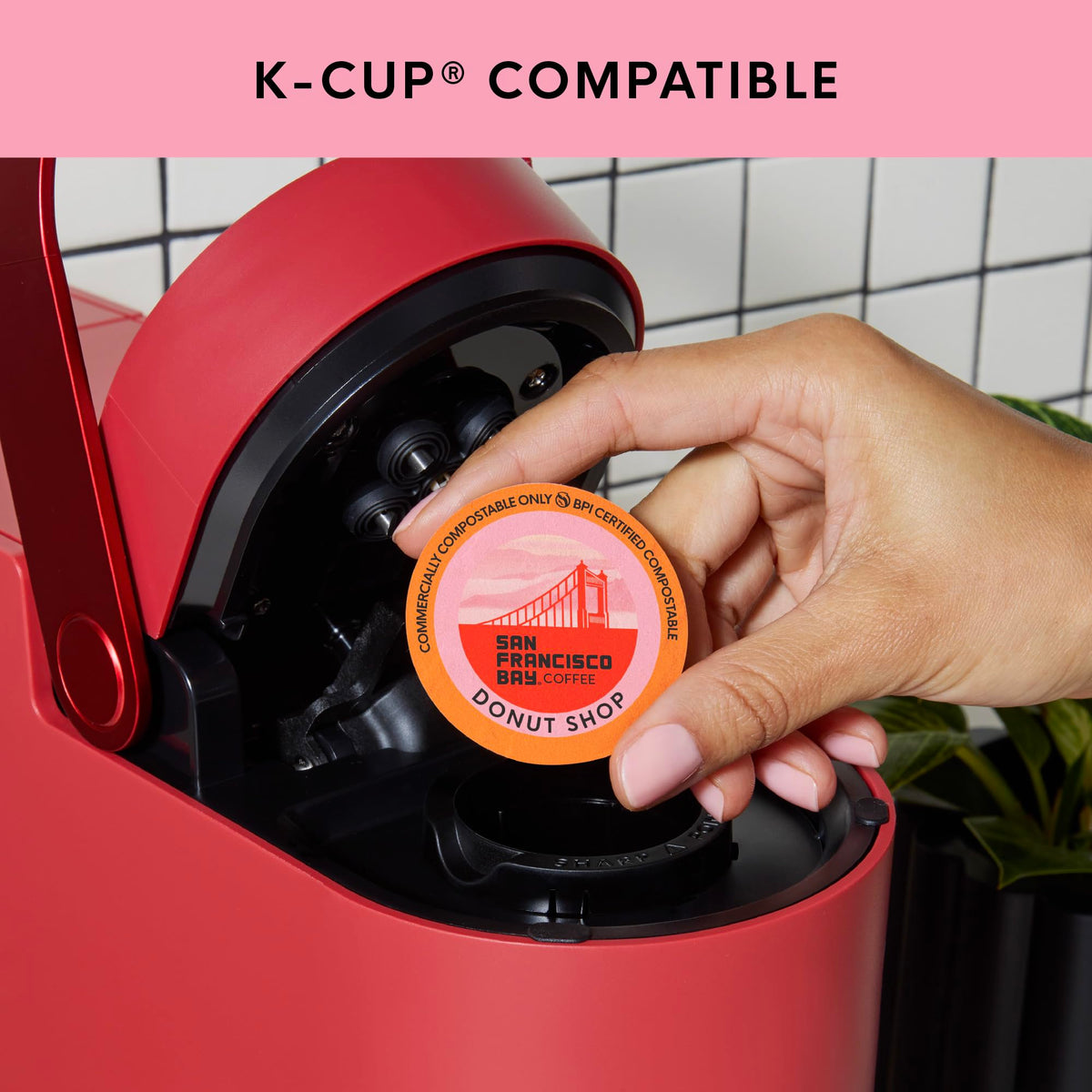San Francisco Bay Donut Shop K-Cup Pods – 36 ct, Medium-Light Roast, Commercially Compostable