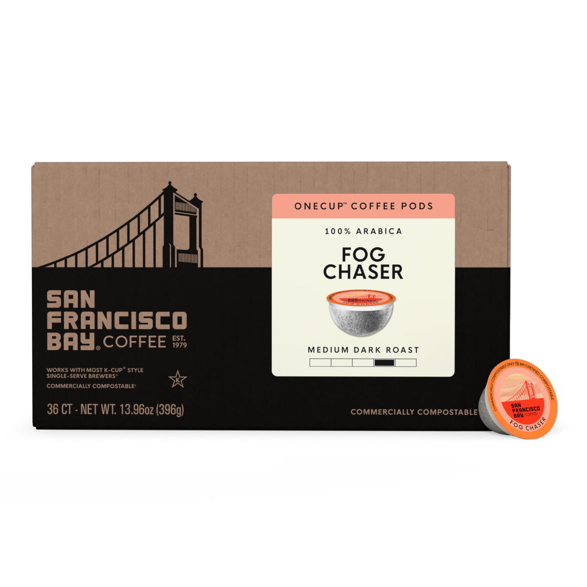 San Francisco Bay Fog Chaser K-Cup Pods – 36 ct, Medium-Dark Roast