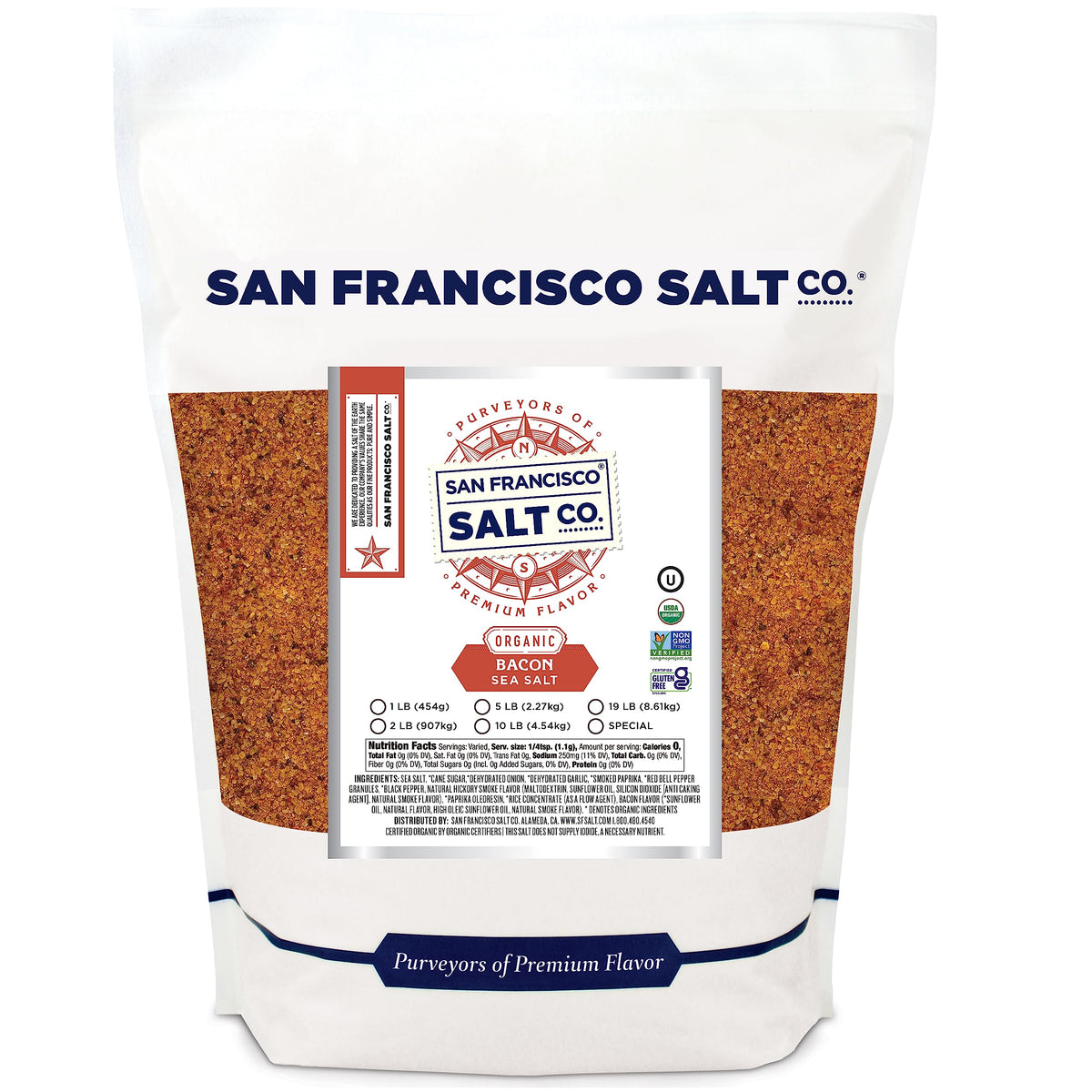 Organic Bacon Flavored Salt 2 lbs by San Francisco Salt Company