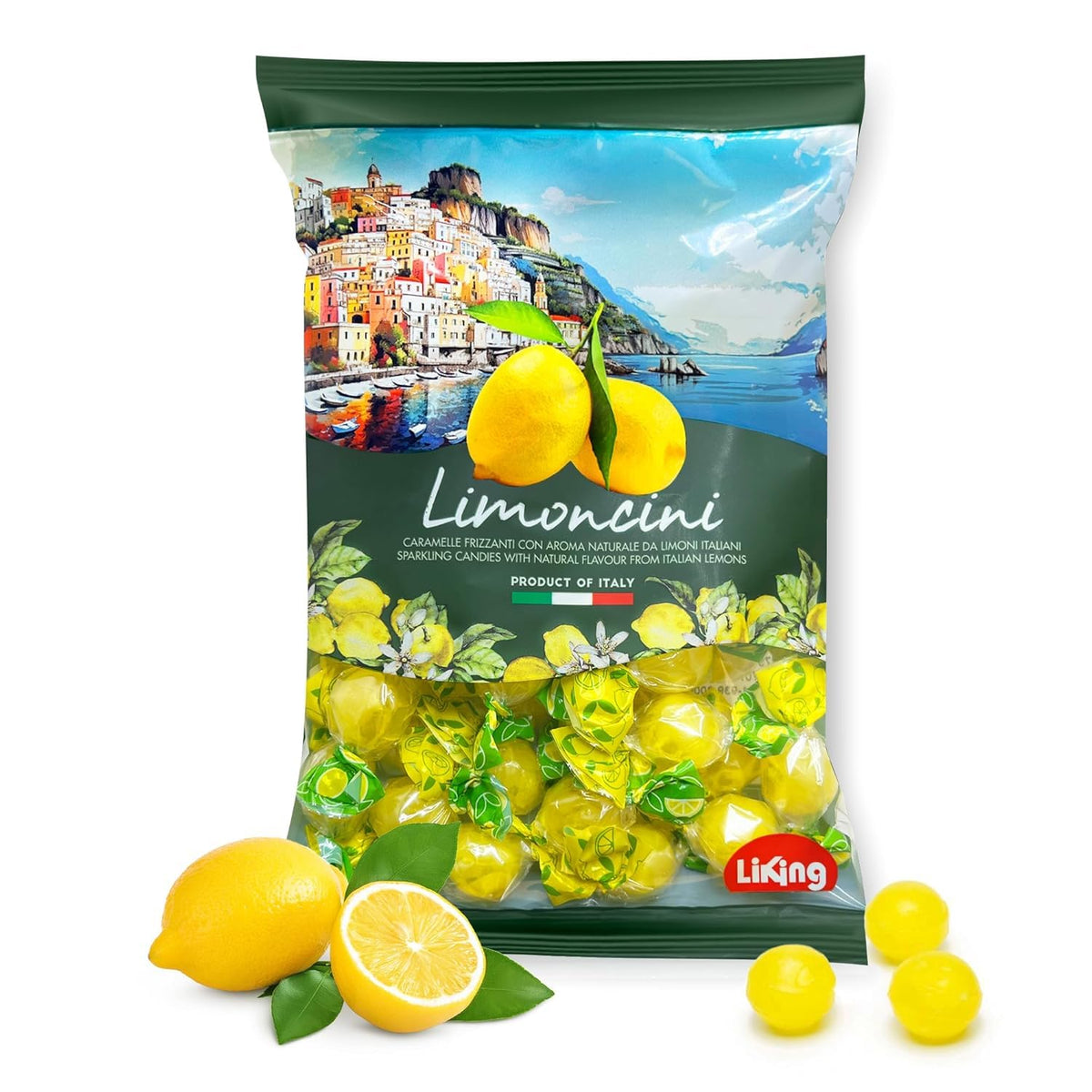 Sanniti Limoncini Frizzanti Candies – Sparkling Italian Lemon Flavor, 6.17 oz Bag (Pack of 6)