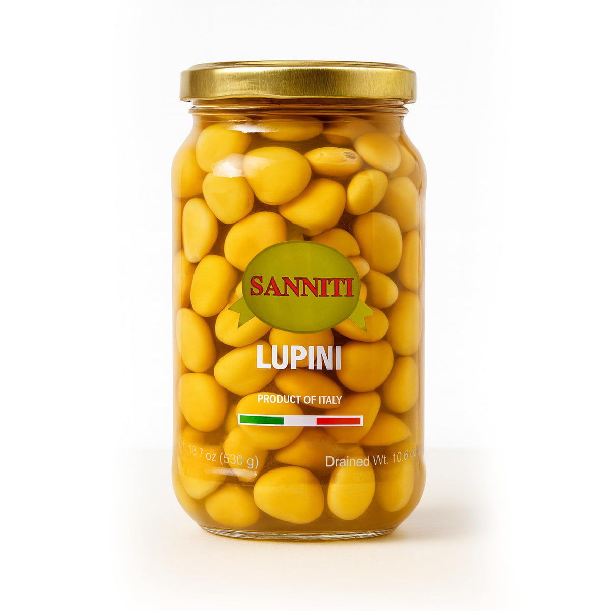 Sanniti Italian Lupini Beans Jar, 18.7 oz x 2 – Ready-to-Eat Protein Snack