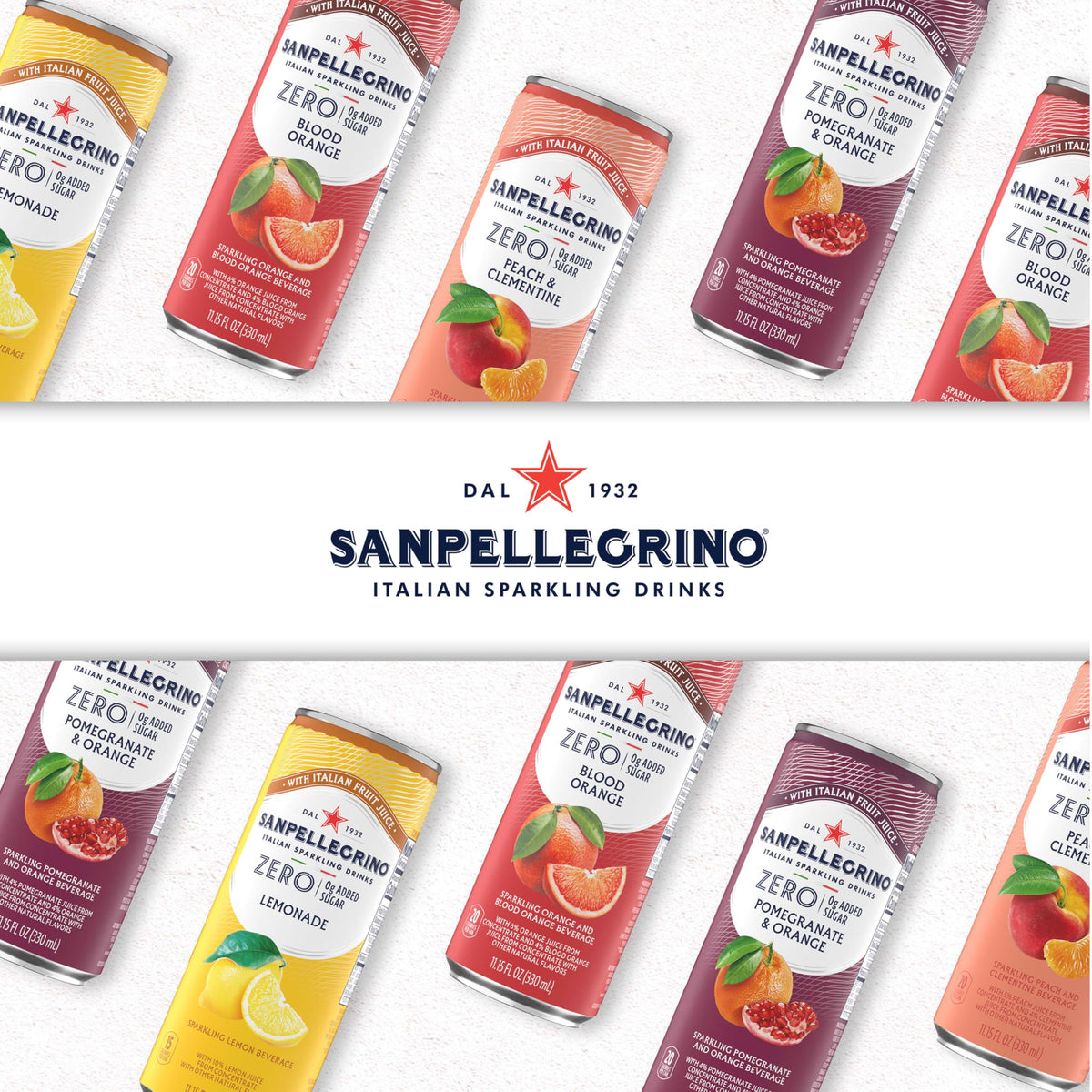 Sanpellegrino Zero Sugar Lemonade – Sparkling Italian Lemon Beverage, 24 Pack