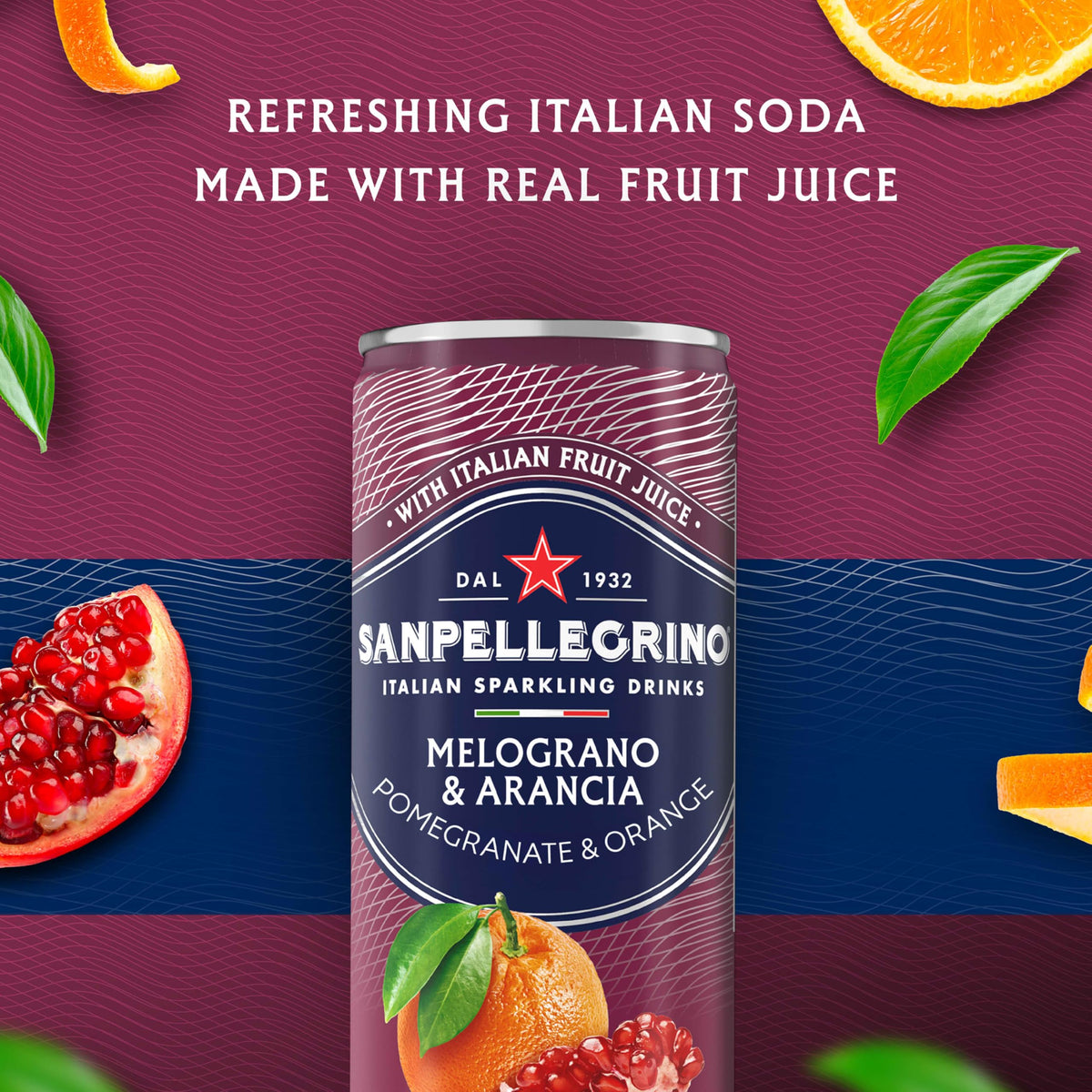 Sanpellegrino Melograno & Arancia – Italian Sparkling Orange & Pomegranate, 24 Cans
