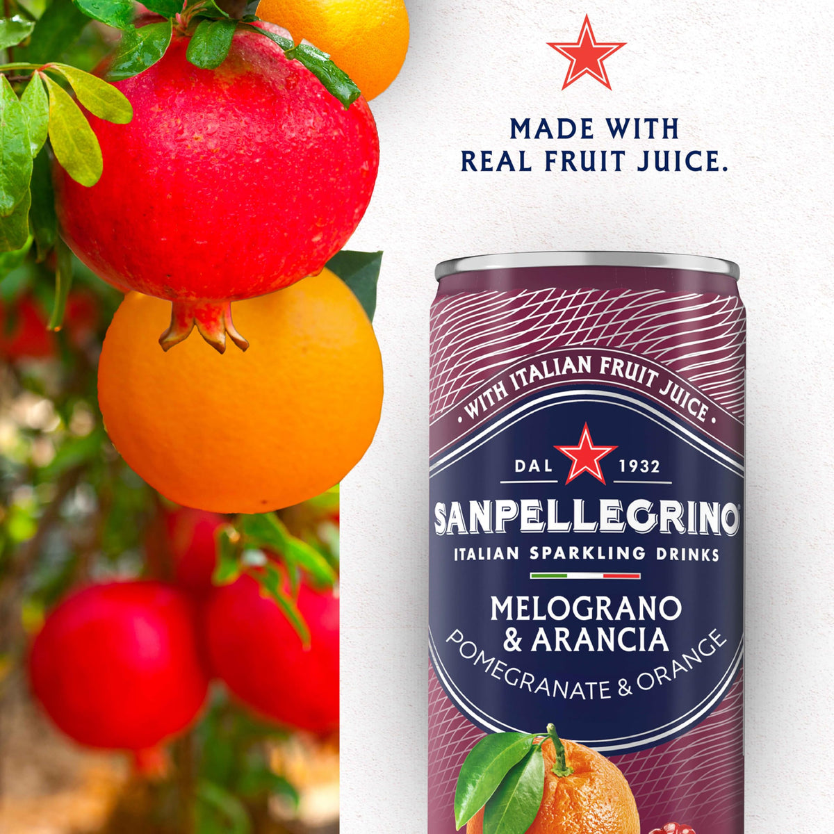 Sanpellegrino Melograno & Arancia – Italian Sparkling Orange & Pomegranate, 24 Cans