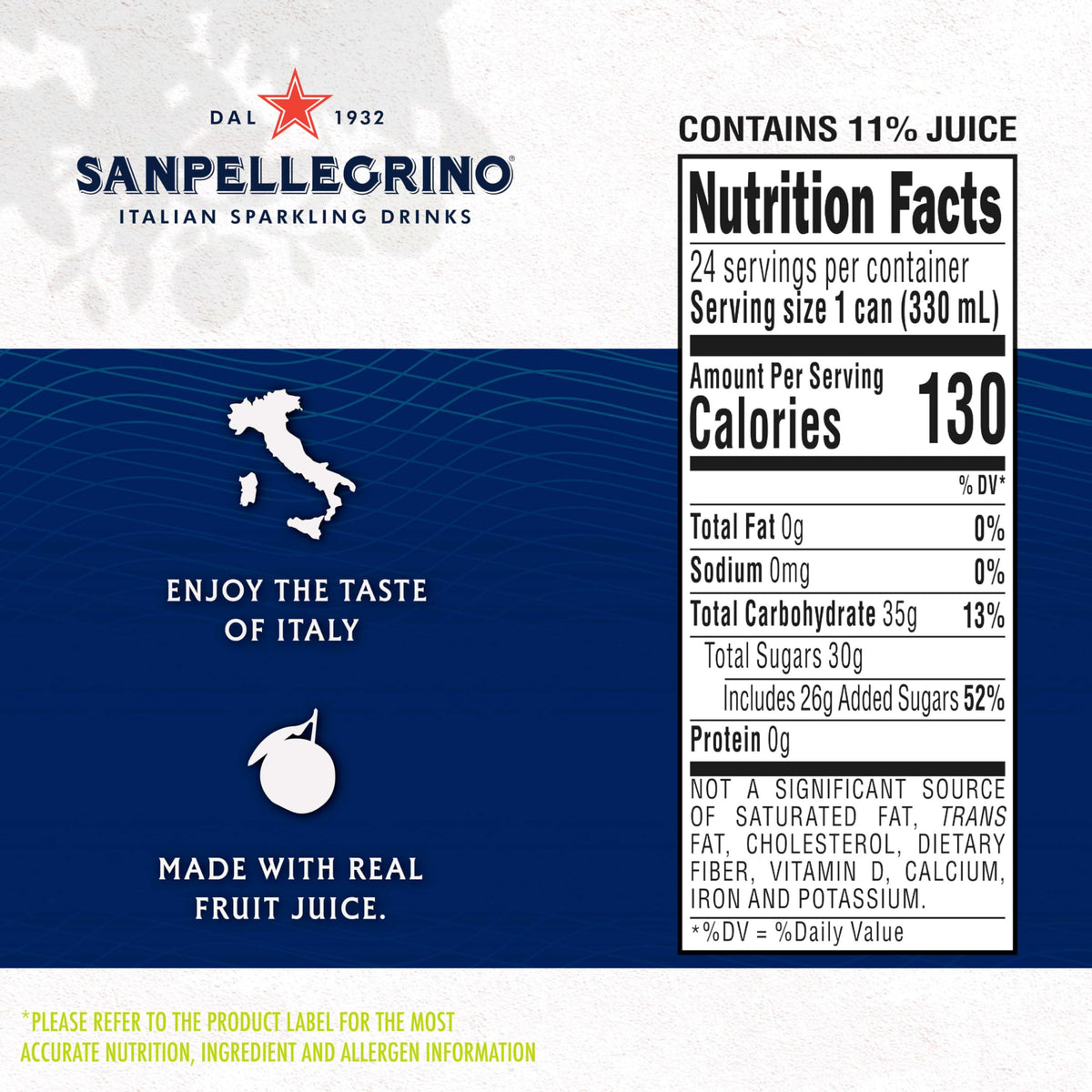 Sanpellegrino Pompelmo Sparkling Grapefruit Drink – 24 Can Pack