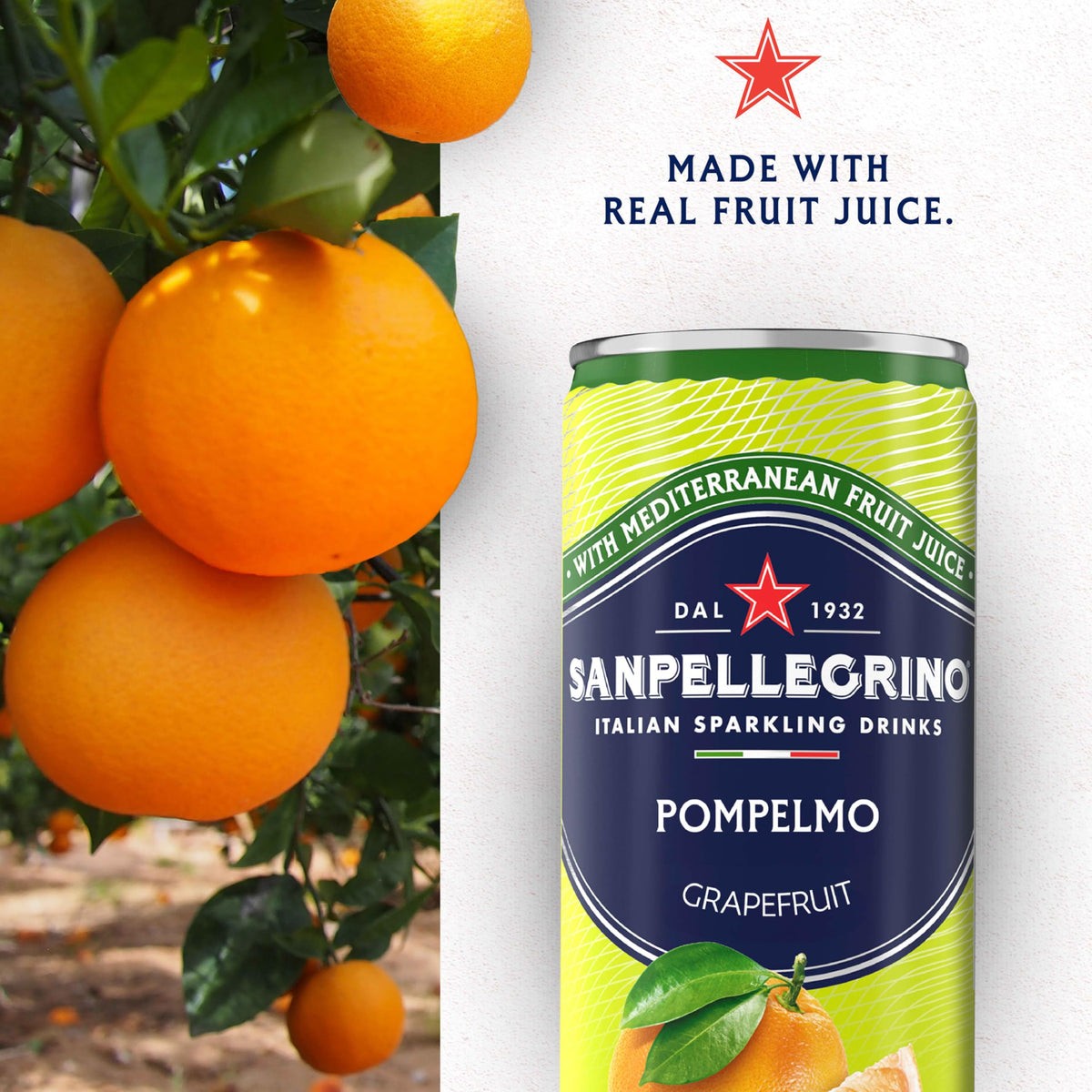 Sanpellegrino Pompelmo Sparkling Grapefruit Drink – 24 Can Pack