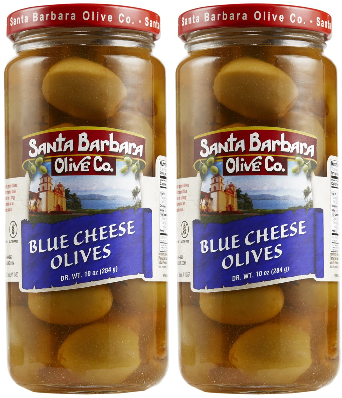 Santa Barbara Hand Stuffed Blue Cheese Olives - 10 oz Pack (2 Count) | Santa Barbara Olive Co