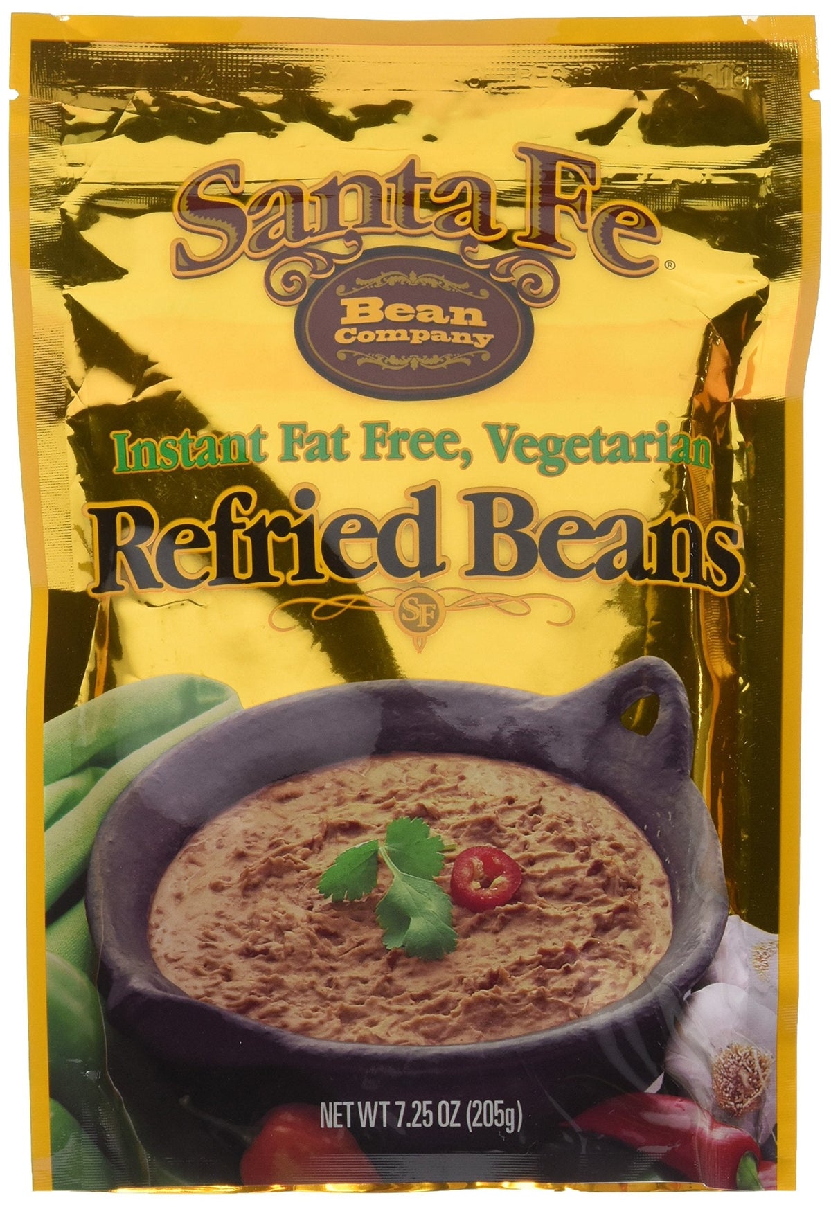 Santa Fe Bean Instant Fat Free Vegetarian Refried Beans – Pack of 4 (7.25 oz each)