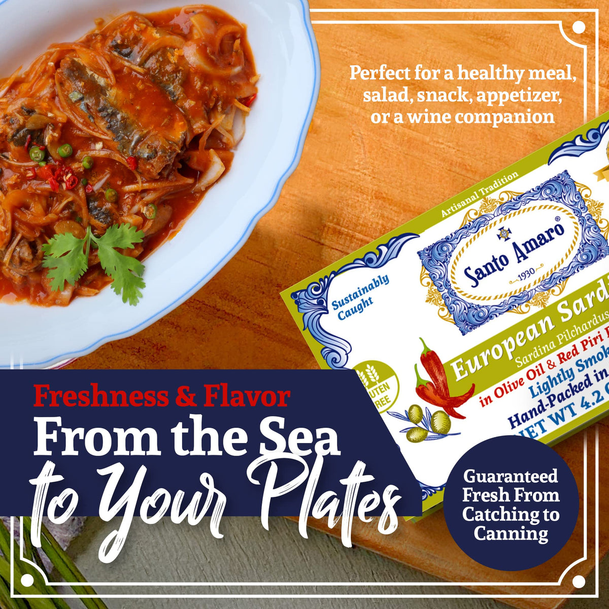 Santo Amaro Sardines in Olive Oil & Red Piri Piri – Hand-Packed, Wild Caught