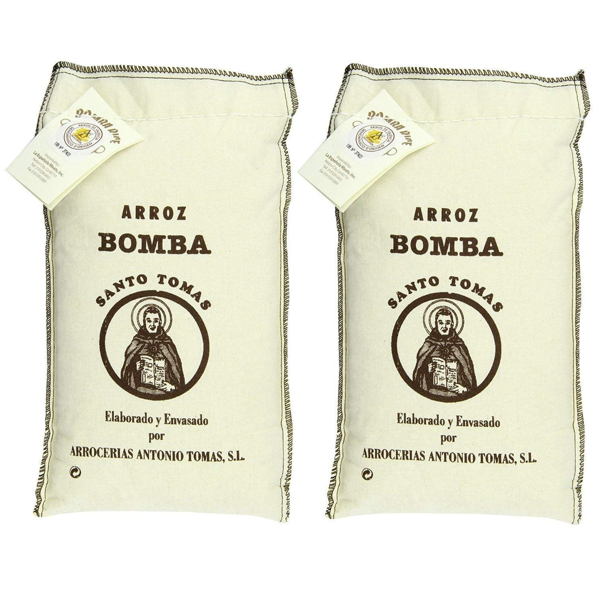 Santo Tomas Bomba Rice, 2.2 Pound Pack of 2 – Authentic Spanish Paella Rice