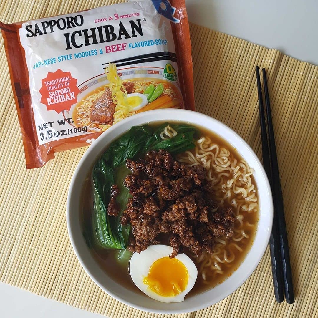 Sapporo Ichiban Beef Flavor Ramen Noodles – No. 1 Japanese Instant Noodles (3.5 oz x 24) | 24 Pack Case