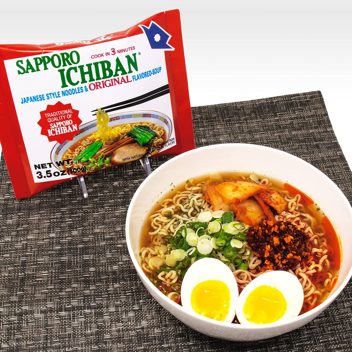 Sapporo Ichiban Stickerless Ramen Noodles – Original Soy Sauce Flavor, 24 Pouches