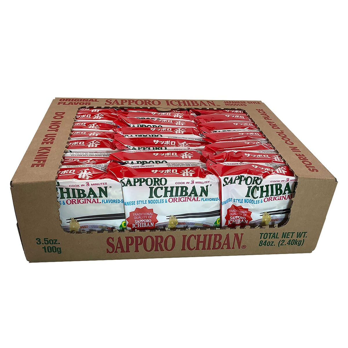 Sapporo Ichiban Stickerless Ramen Noodles – Original Soy Sauce Flavor, 24 Pouches
