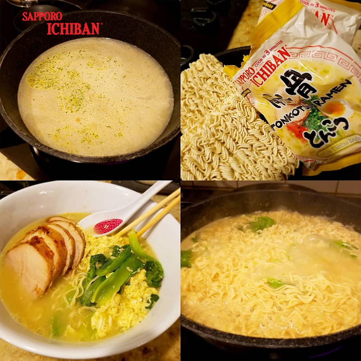 Sapporo Ichiban Tonkotsu Ramen Noodles – Instant Japanese Pouch, 3.5 oz, Pack of 24