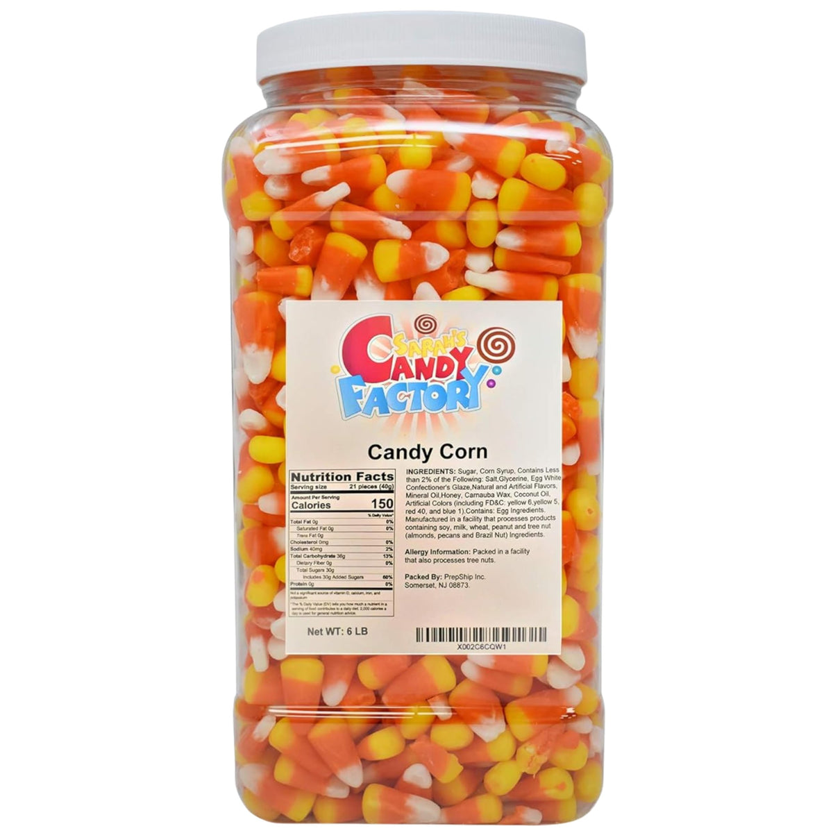 Sarah's Candy Factory Candy Corn in Jar (6 Lbs) – Assorted Old-Fashioned Candy Corn Bulk