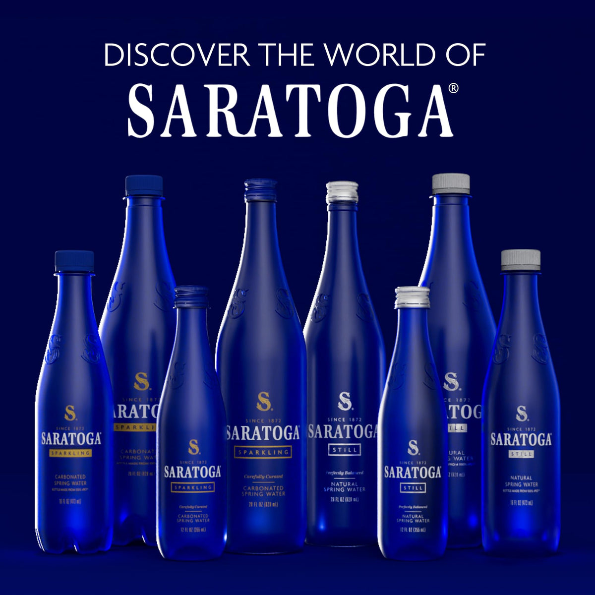 Saratoga Sparkling Water Bottles, 24-Pack – 16 oz, Recycled PET