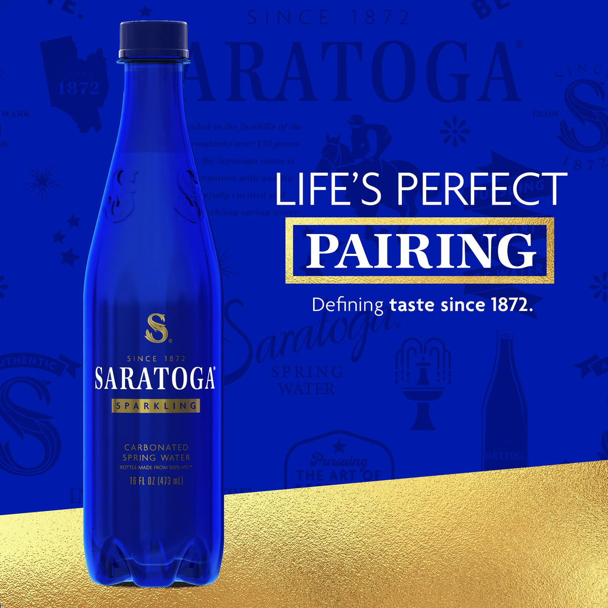 Saratoga Sparkling Water Bottles, 24-Pack – 16 oz, Recycled PET