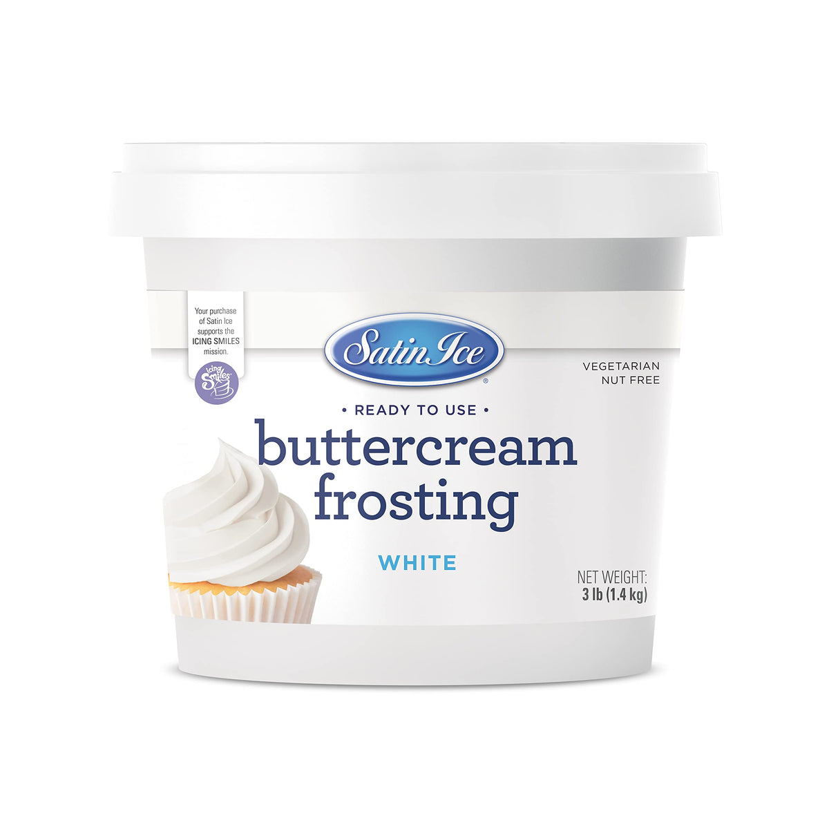 Satin Ice White Buttercream Frosting - 3lb Pail | Ready-To-Use, Bakery-Quality Frosting
