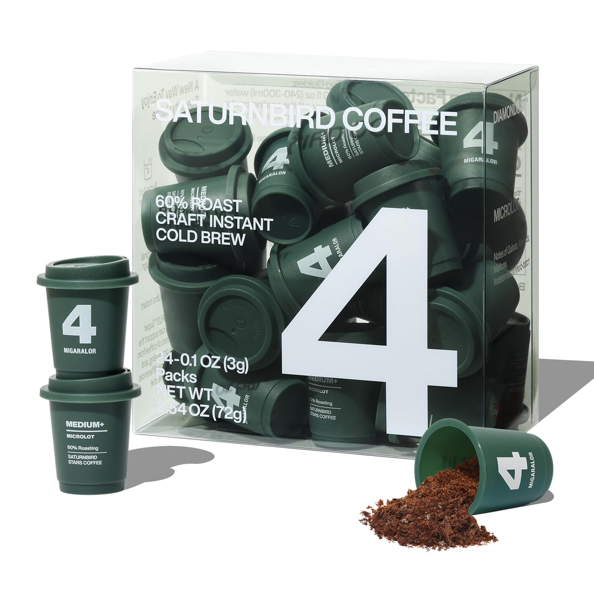 SaturnBird Super Instant Coffee Pods – 24 Pack, No.4 Medium-Dark Roast | 100% Arabica